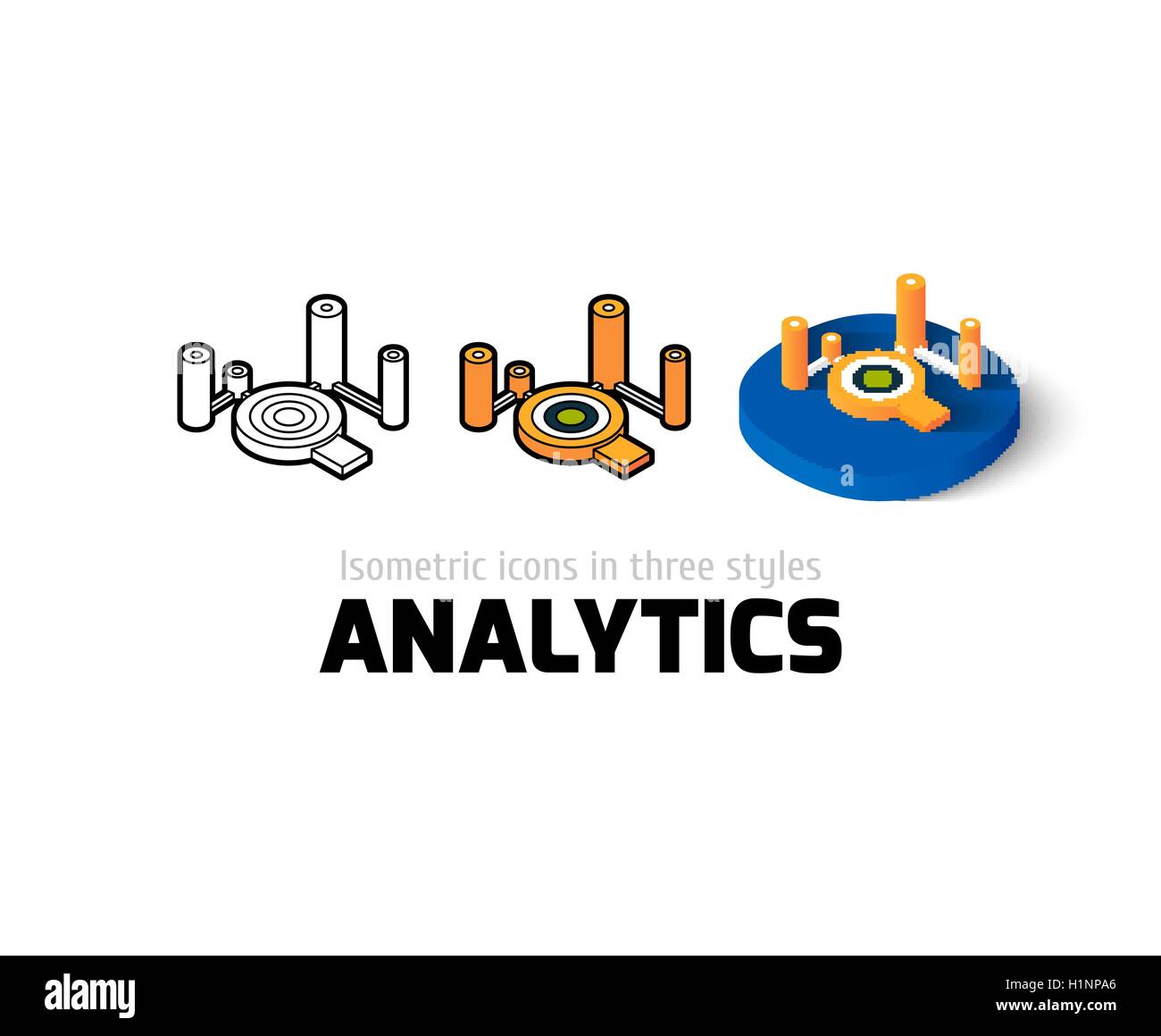 Analytics icon in different style Stock Vector Image & Art - Alamy