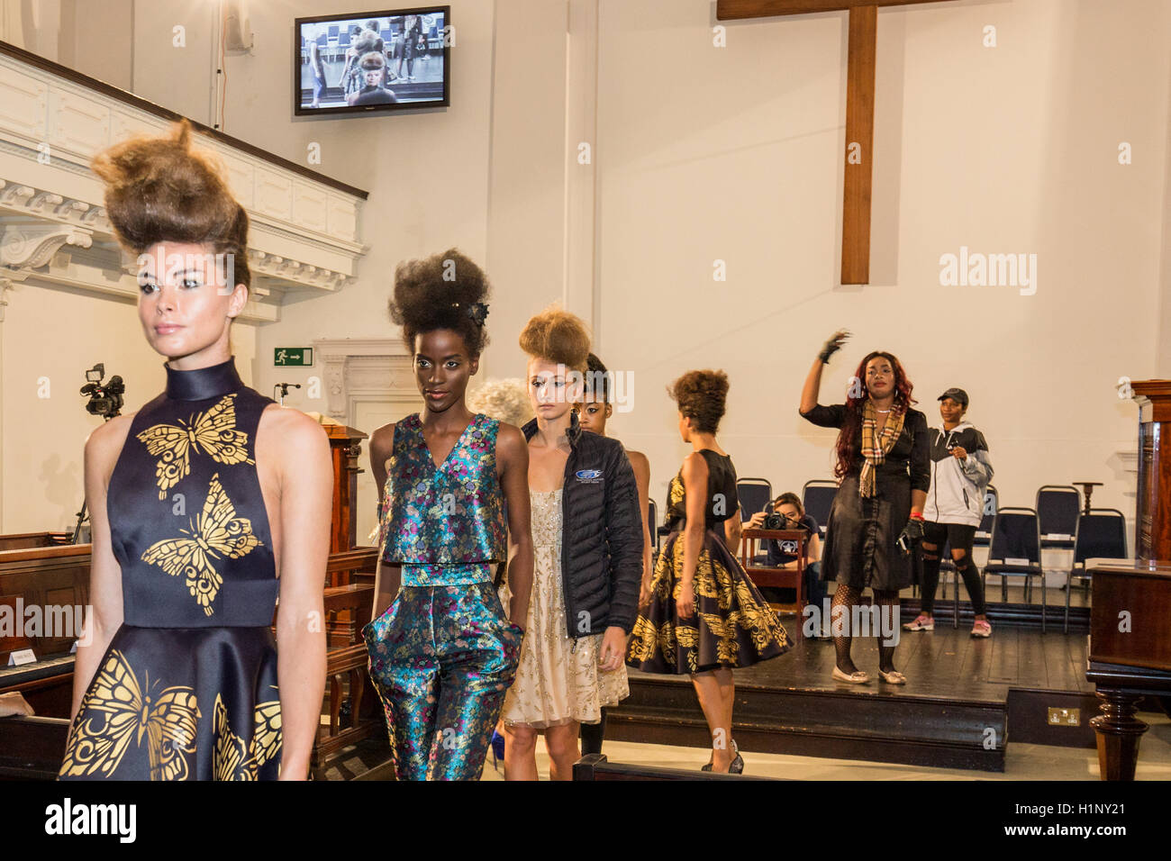 models during the runway test before the BAO TA collection held at the Kensinghton Reformed Church on 17 September 2016 Stock Photo
