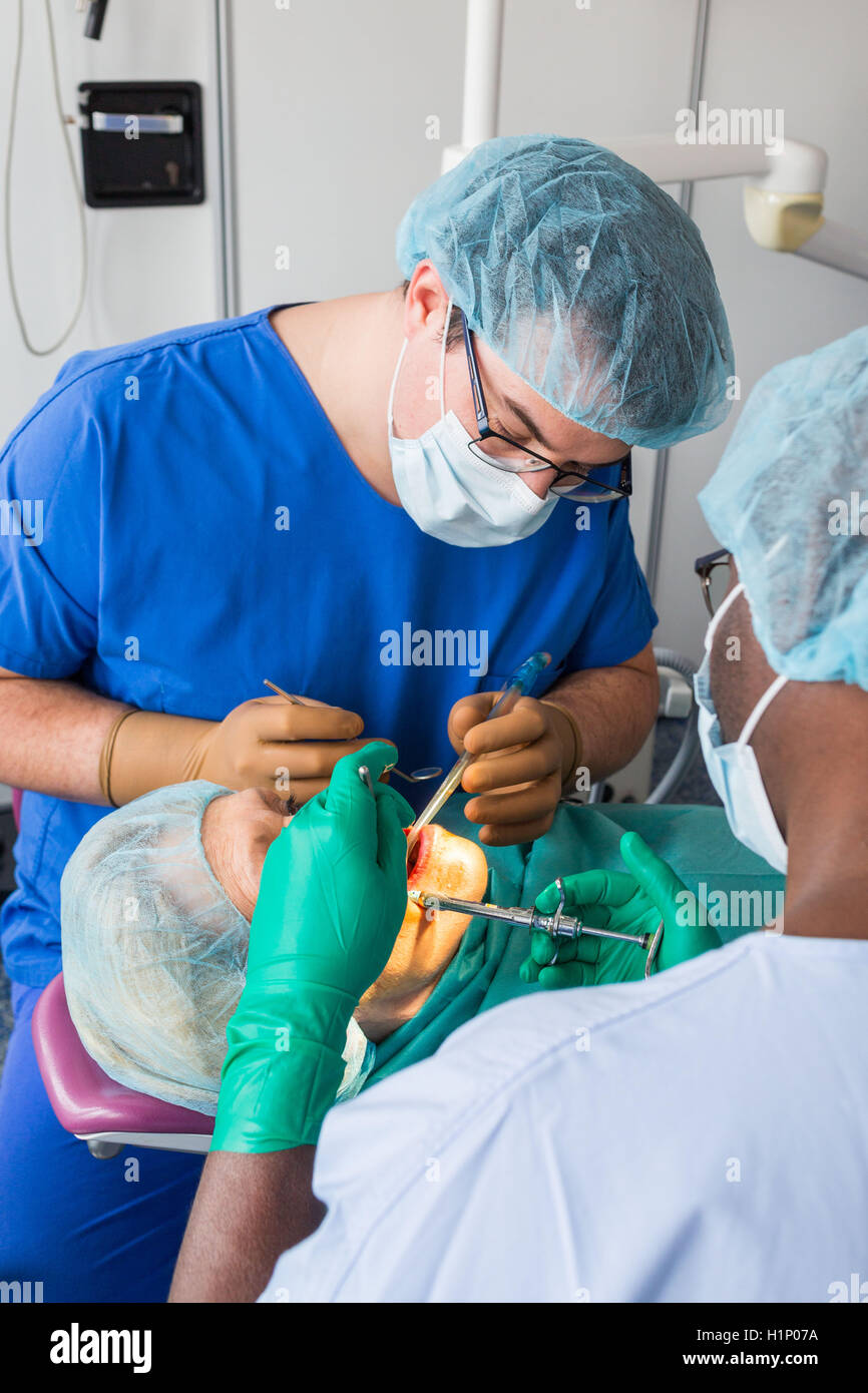 Dental implant surgery. Bordeaux hospital, France Stock Photo Alamy