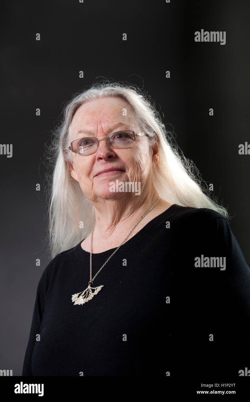 Gillian Clarke, the Welsh National poet and playwright, at the Edinburgh International Book Festival. Edinburgh, Scotland. 18th August 2016 Stock Photo