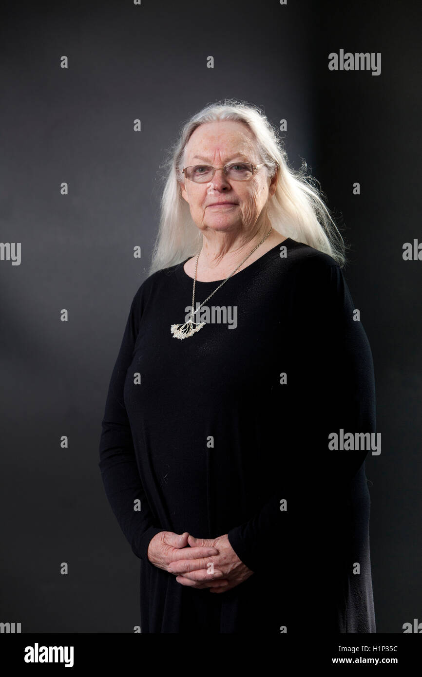 Gillian Clarke, the Welsh National poet and playwright, at the Edinburgh International Book Festival. Edinburgh, Scotland. 18th August 2016 Stock Photo