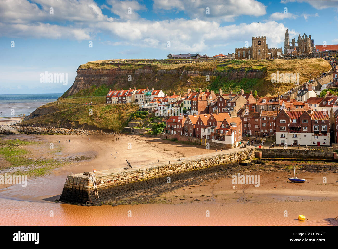 Whitby harbour, Yorkshire, N/E England. Stock Photo