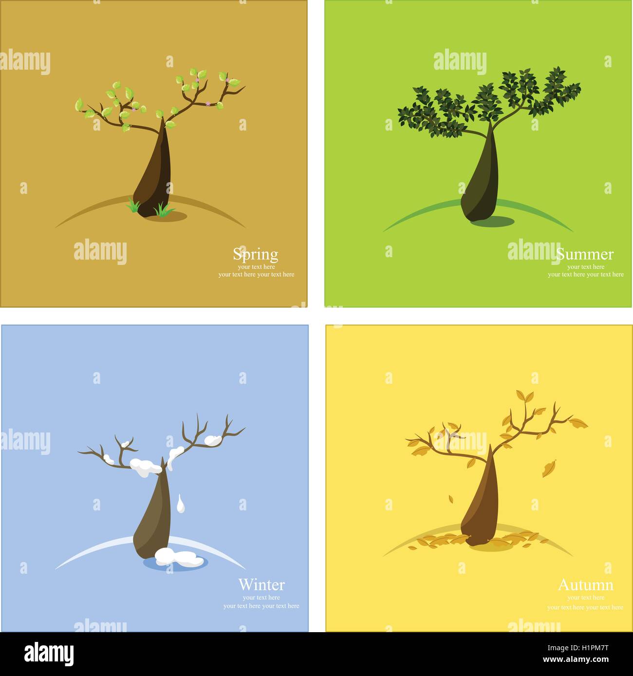 Vector illustration of 4 season Stock Vector Image & Art - Alamy