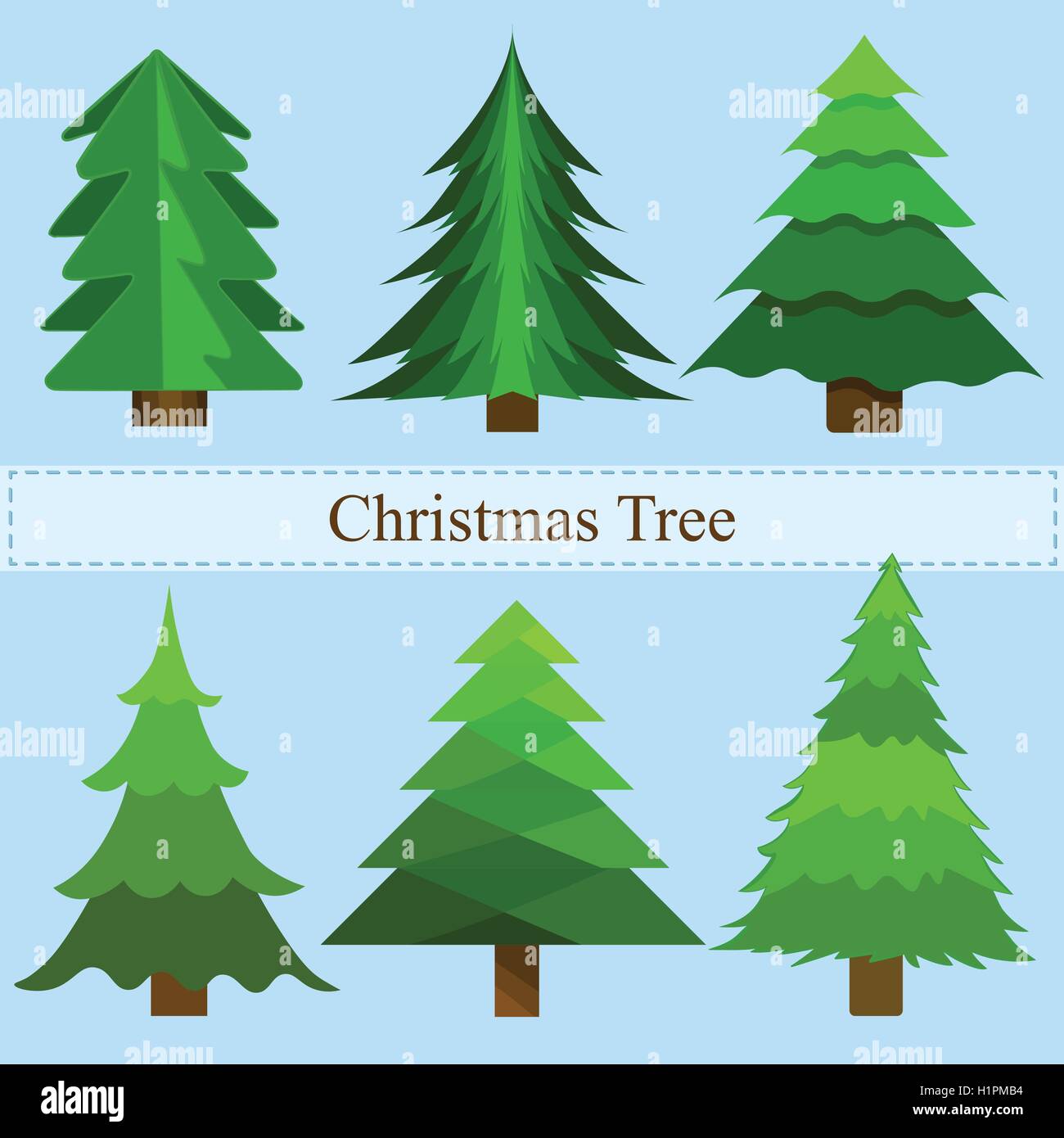 Green christmas tree vector set Stock Vector Image & Art - Alamy