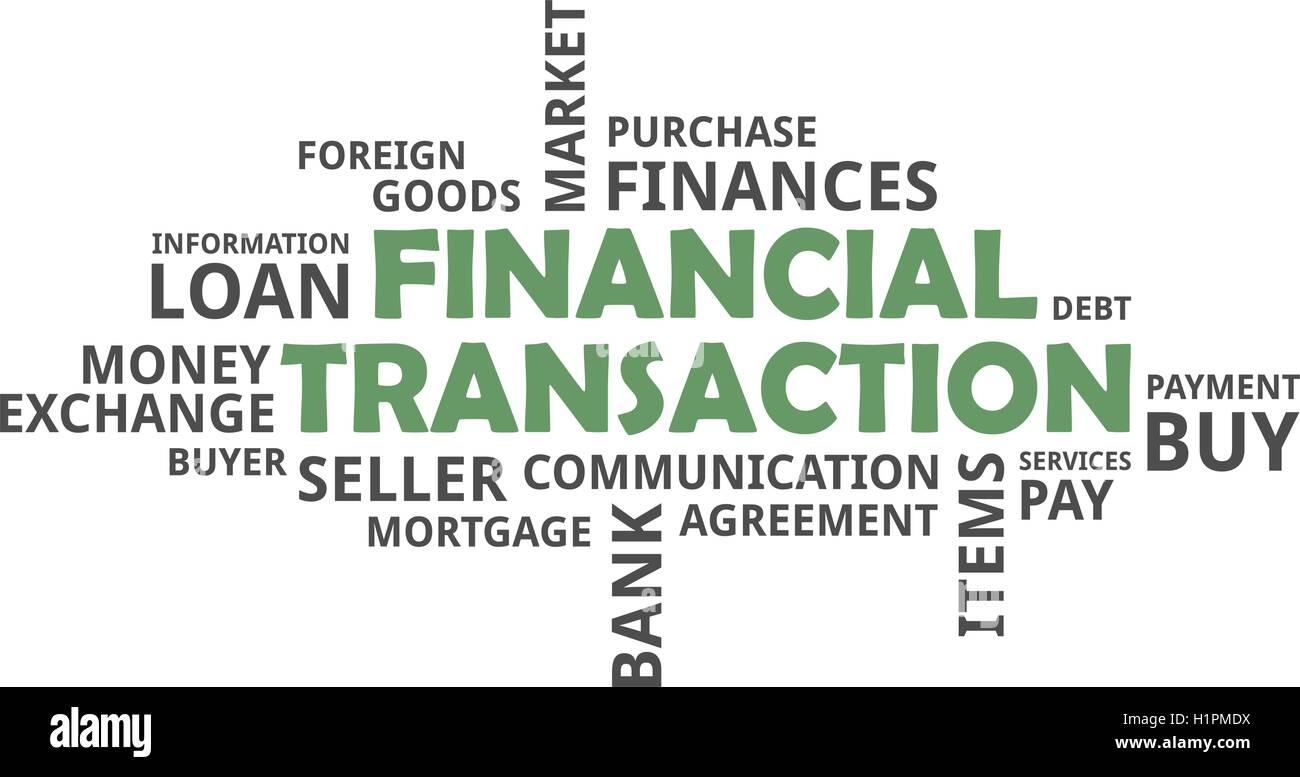 word cloud - financial transaction Stock Vector