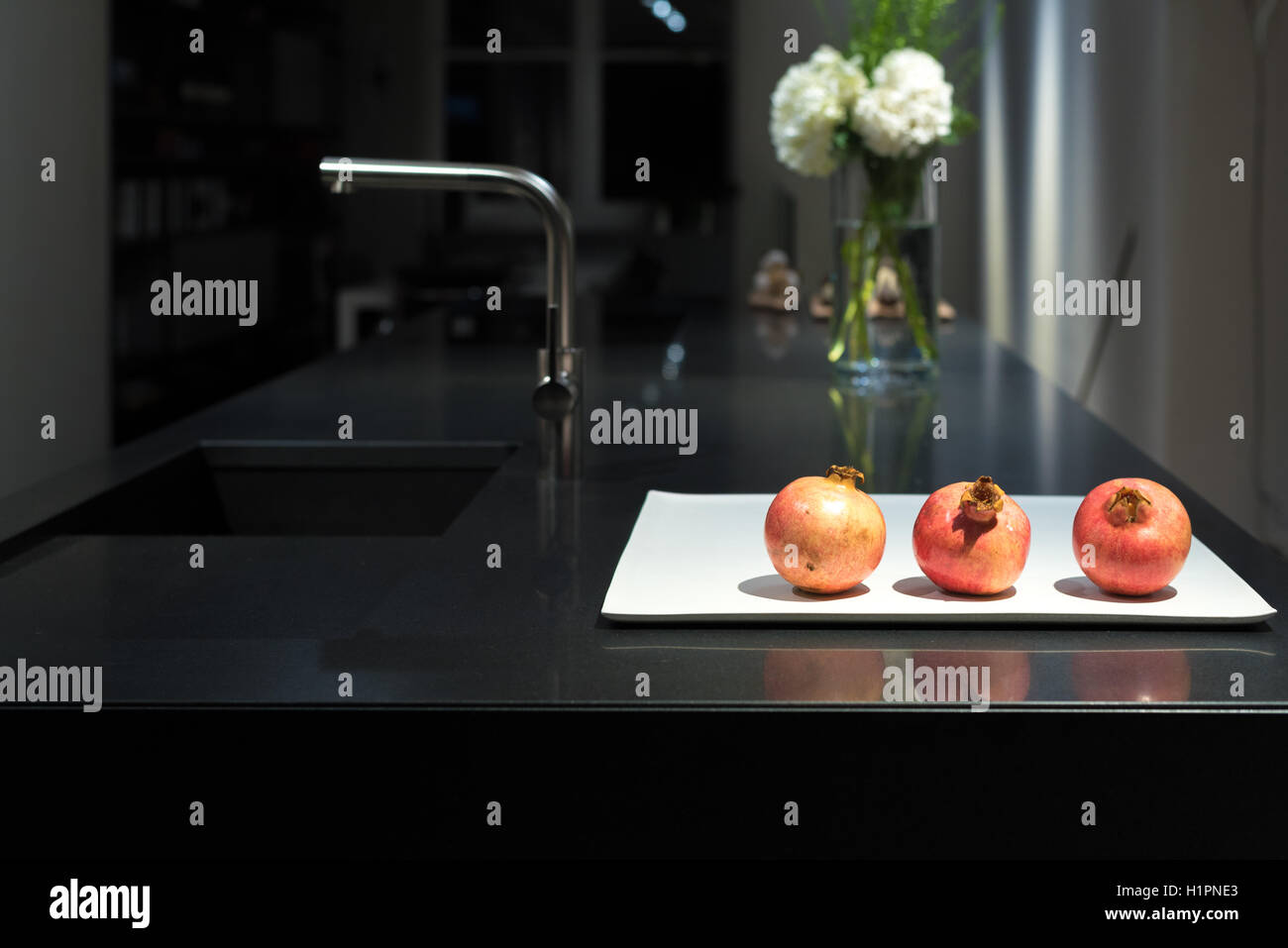 Cool and Classy, Modern and Stylish Kitchen with Black Granite Stone