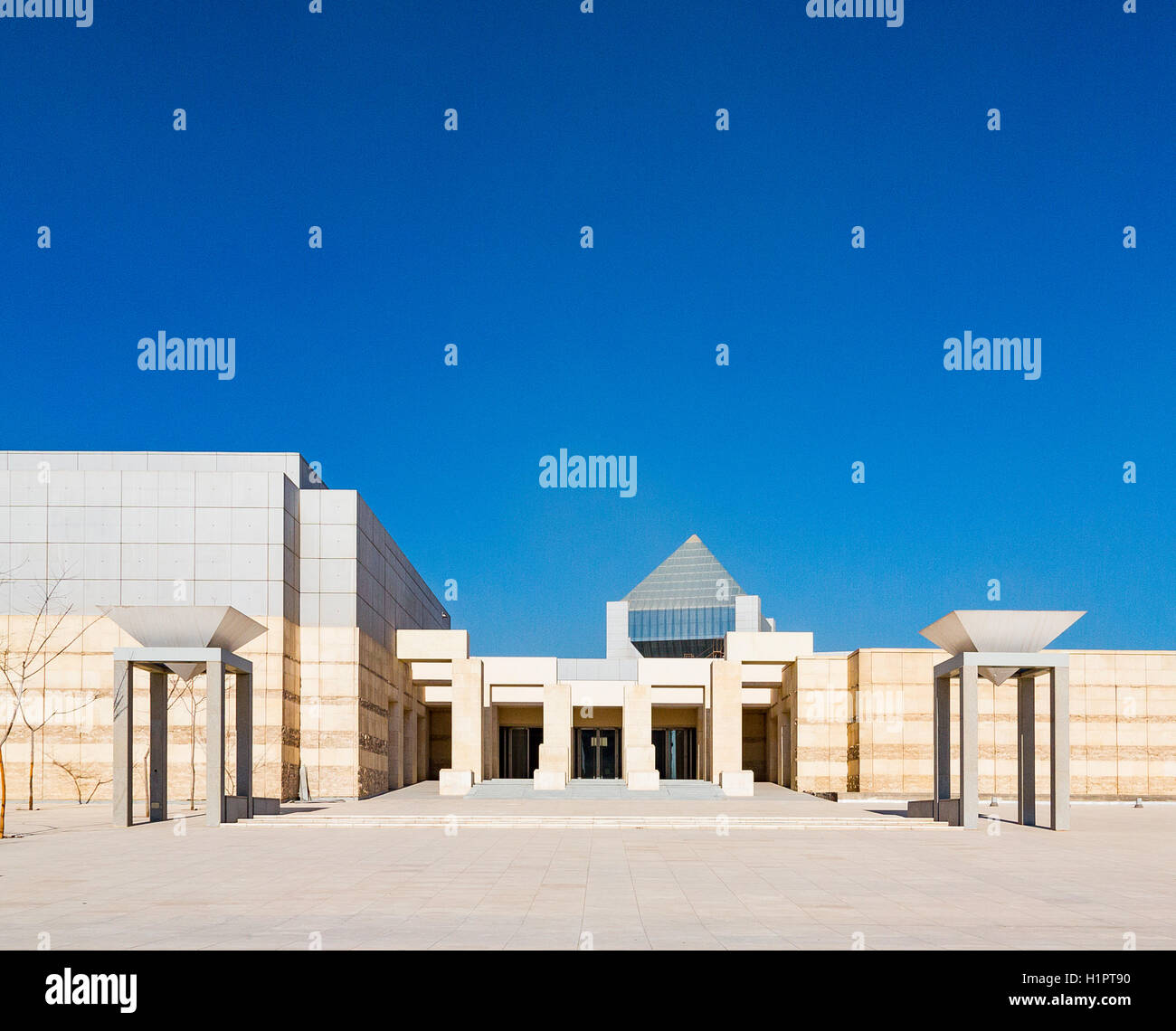 Egypt, Cairo, the National Museum of Egyptian Civilization (NMEC) , not yet inaugurated, in December 2015 : Open Air Area. Stock Photo
