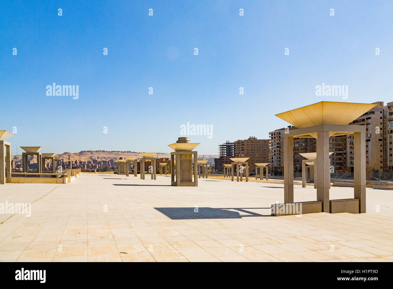 Egypt, Cairo, the National Museum of Egyptian Civilization (NMEC) , not yet inaugurated, in December 2015 : Open Air Area. Stock Photo