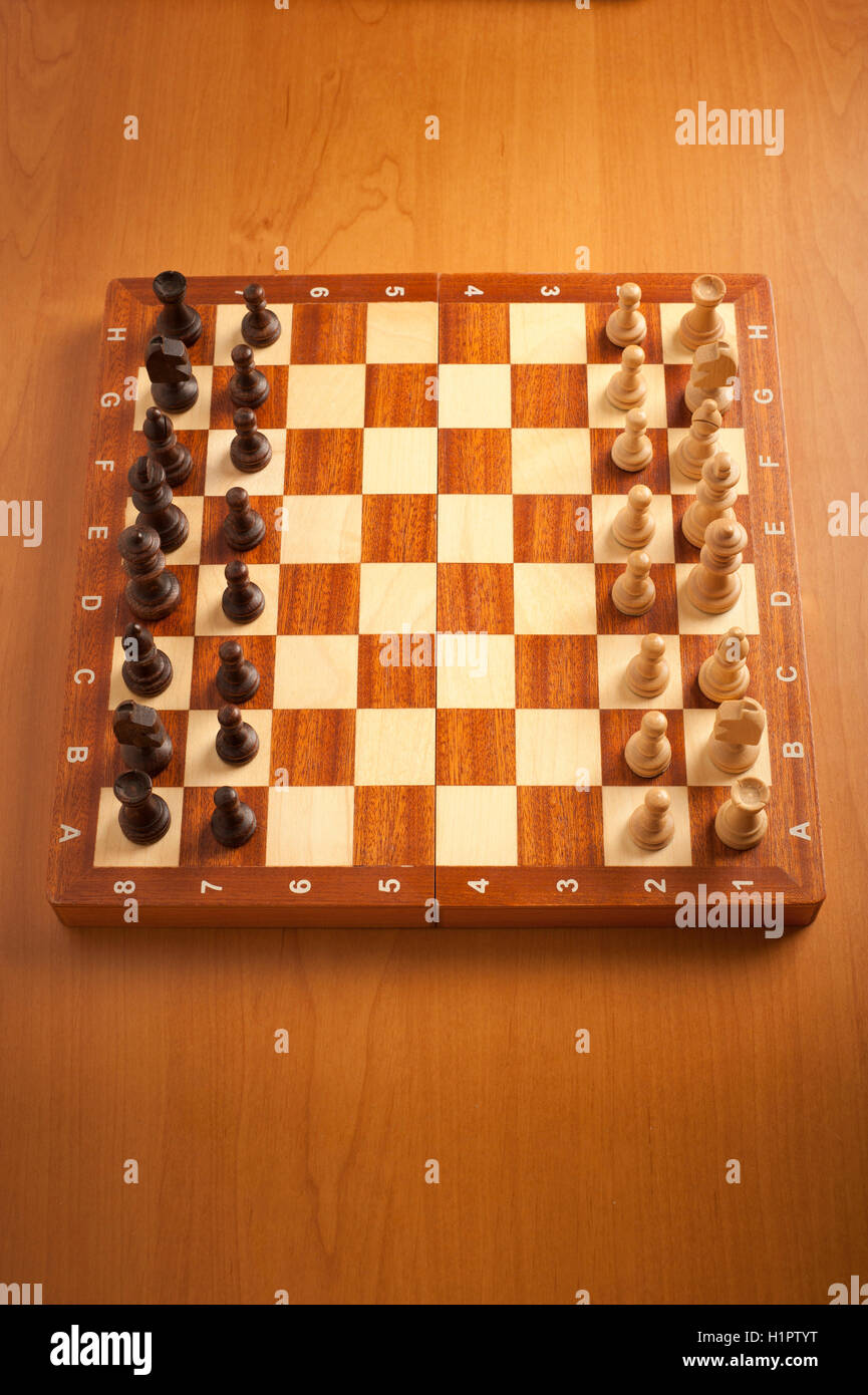 Overhead View Of Chess Board Set Up For A Game Stock Photo - Download Image  Now - 2015, Army, Bishop - Chess Piece - iStock