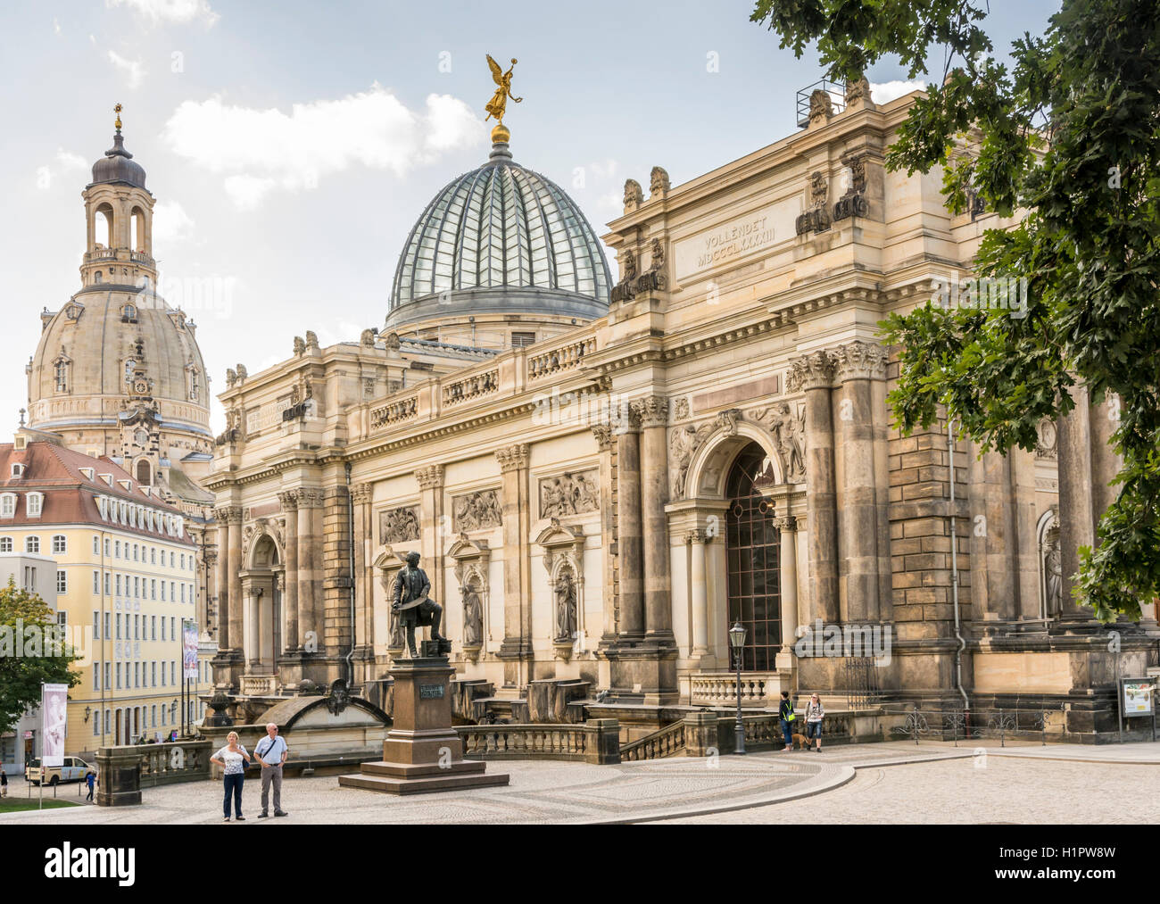 DRESDEN, GERMANY - AUGUST 22: Tourists in the historic center of