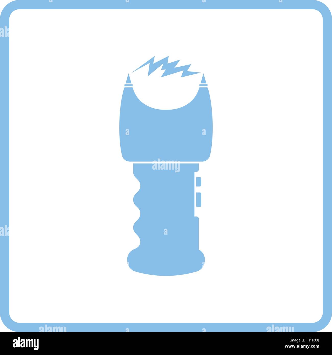 Stun gun icon. Blue frame design. Vector illustration Stock Vector ...
