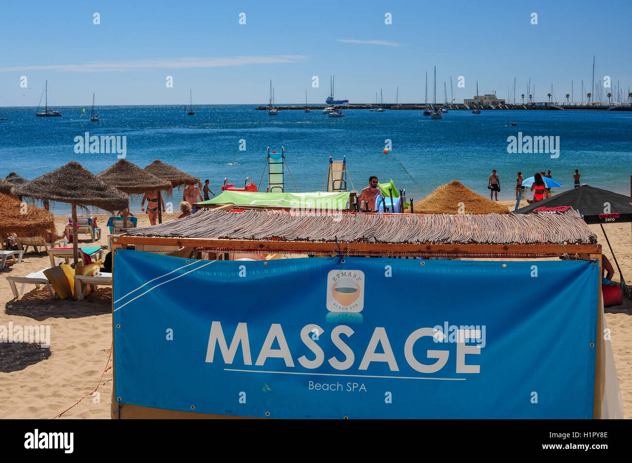 massage service on Cascais beach Portugal Stock Photo - Alamy