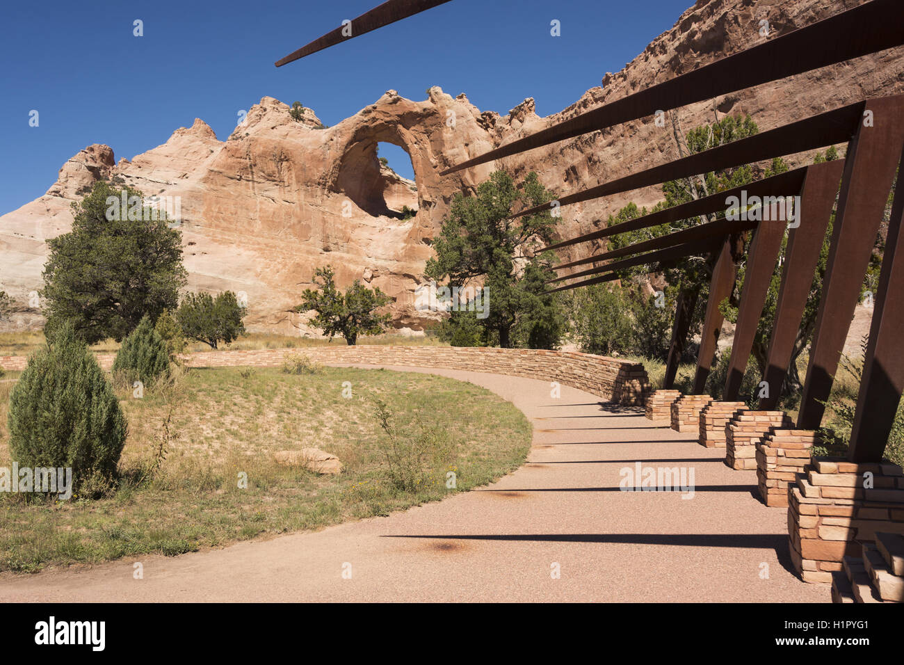 Arizona, Window Rock Navajo Tribal Park, veterans memorial Stock Photo
