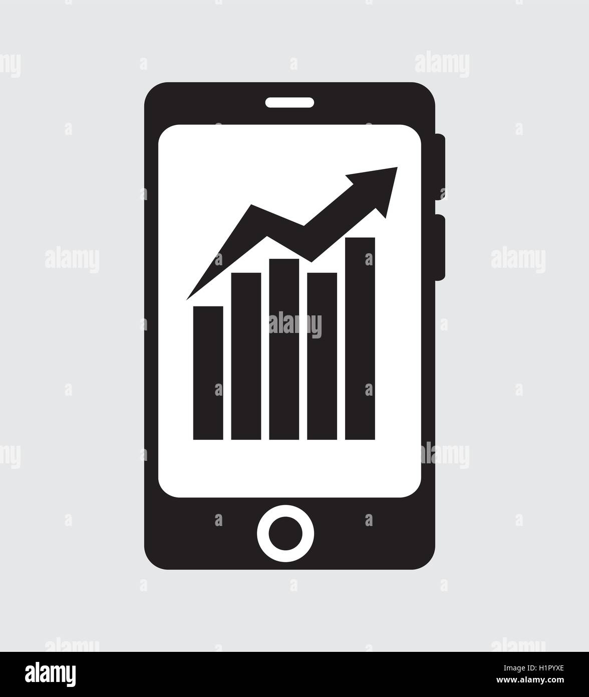 smartphone arrow with barrs growth isolated Stock Vector Image & Art ...