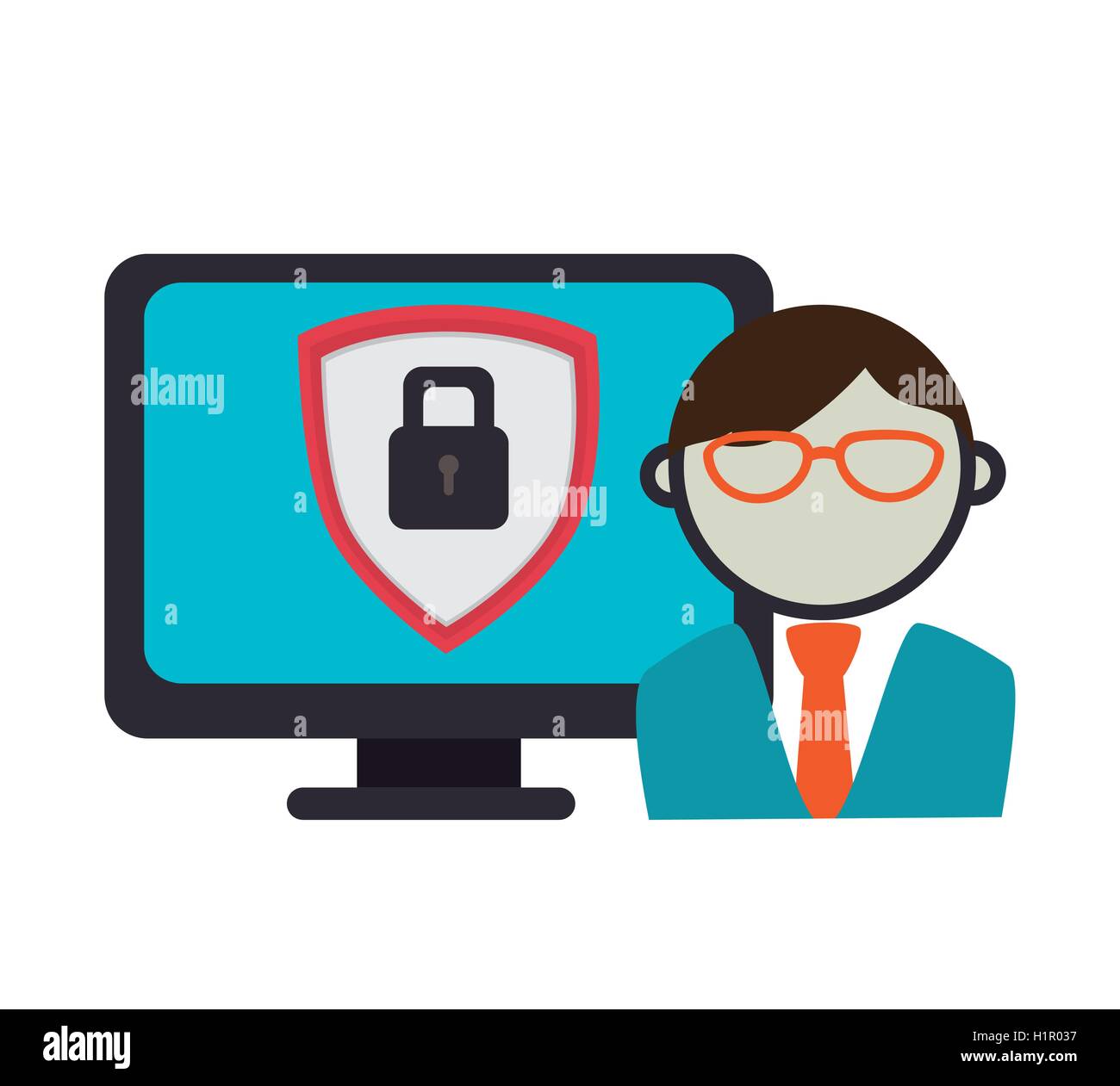 avatar shield security technology icon grpahic isolated Stock Vector ...