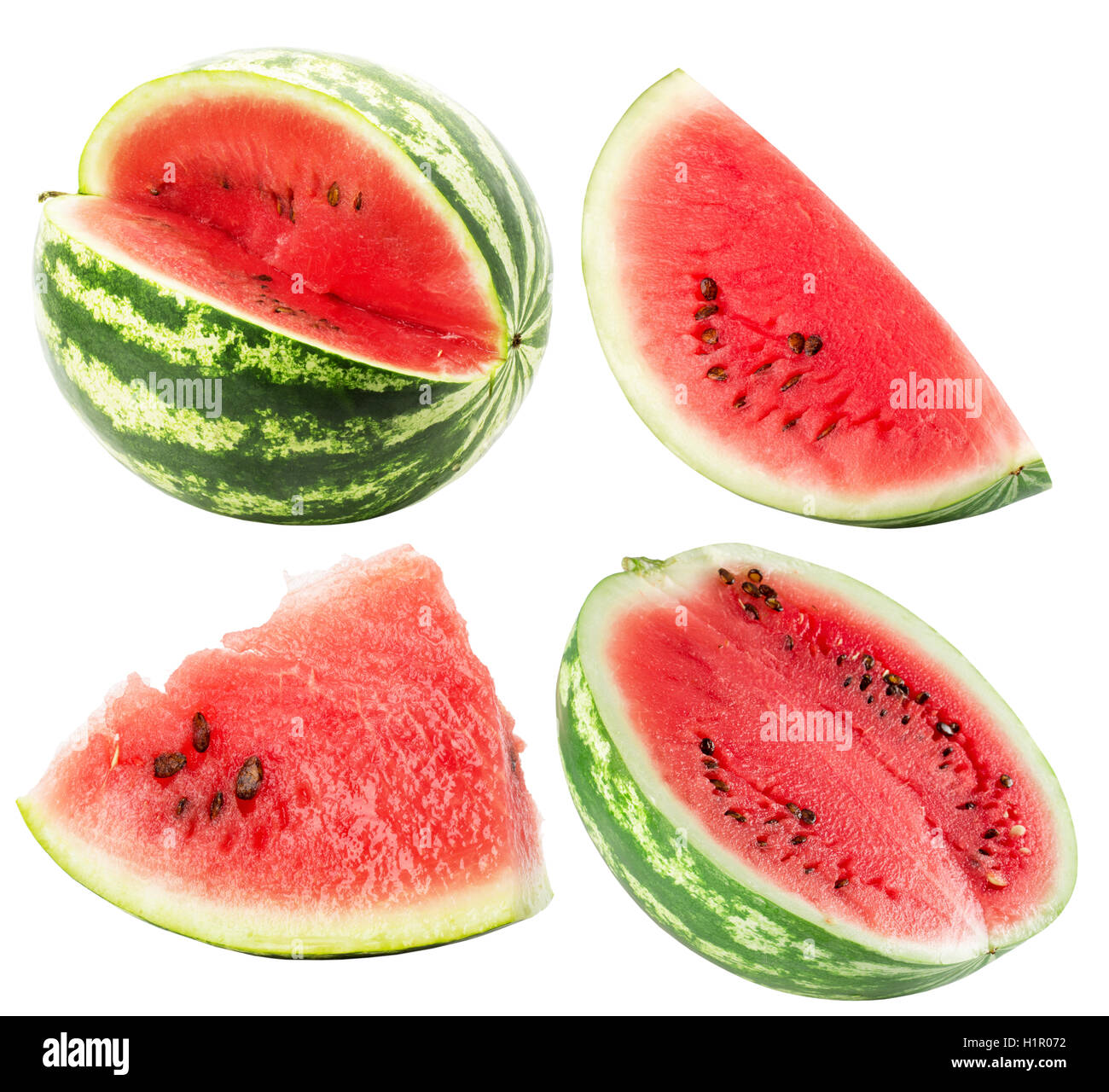 collection of watermelon isolated on the white background Stock Photo ...