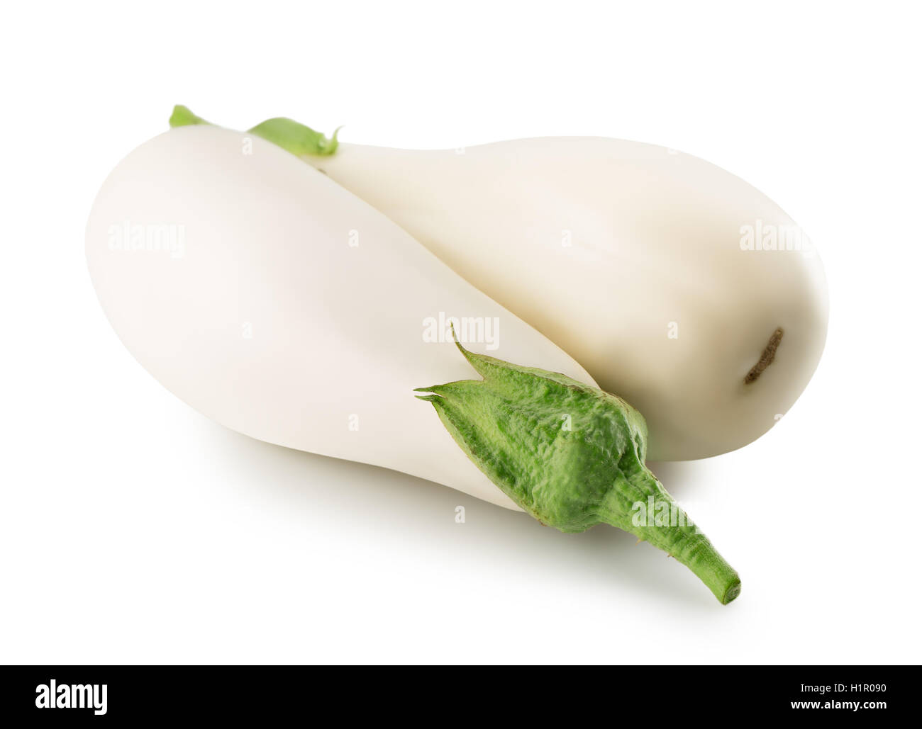 white eggplant isolated on the white background. Stock Photo