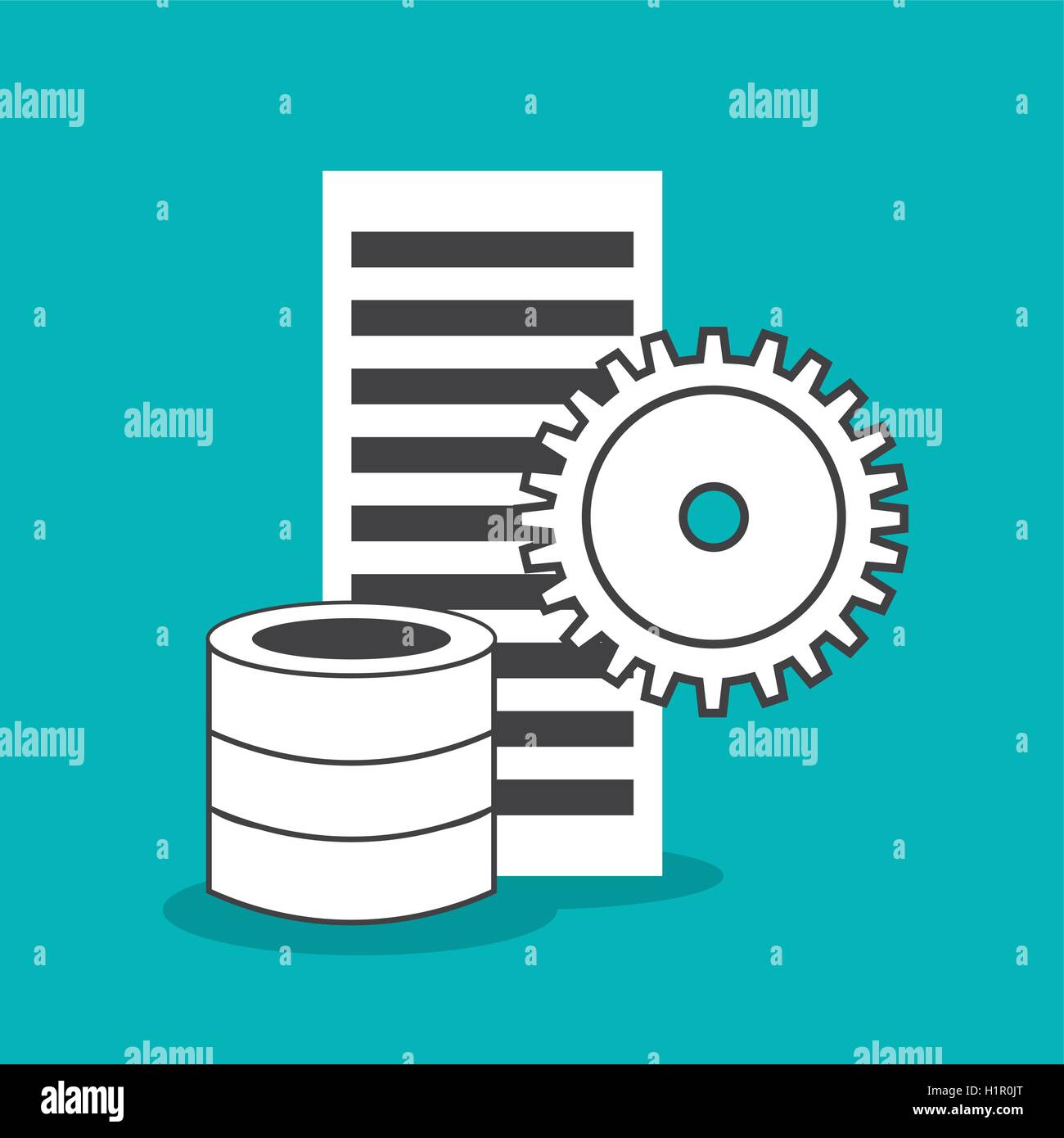 big data center flat icons Stock Vector