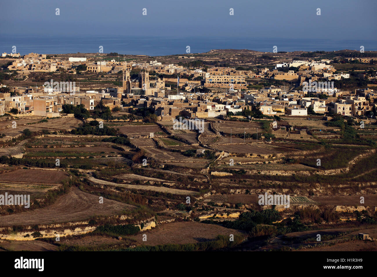 Scenic view of the village of Gharb at the western part of the island
