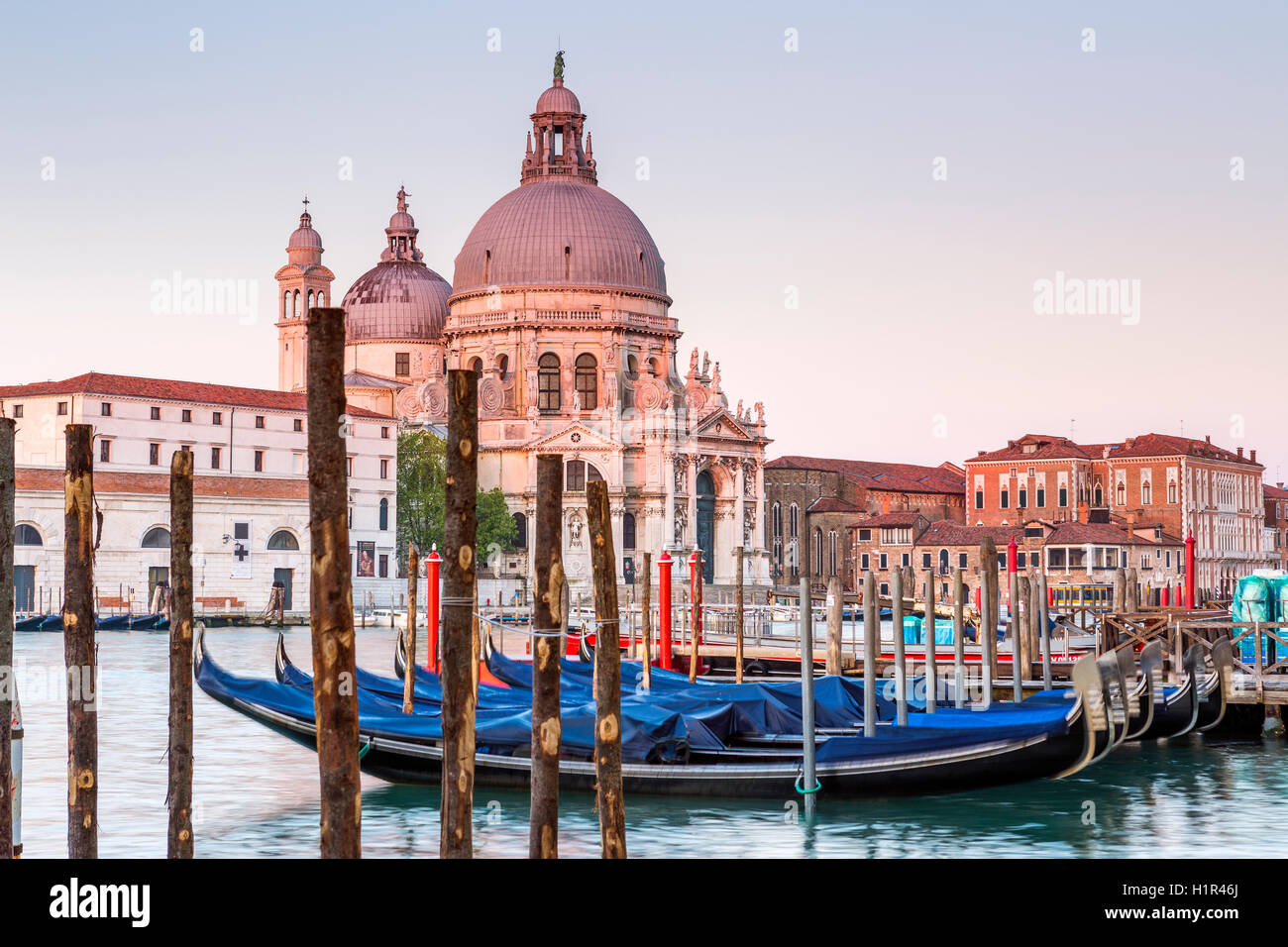 Basilica di Santa Maria della Salute, Grand Canal at Venice, Veneto, Italy, Europe. Stock Photo