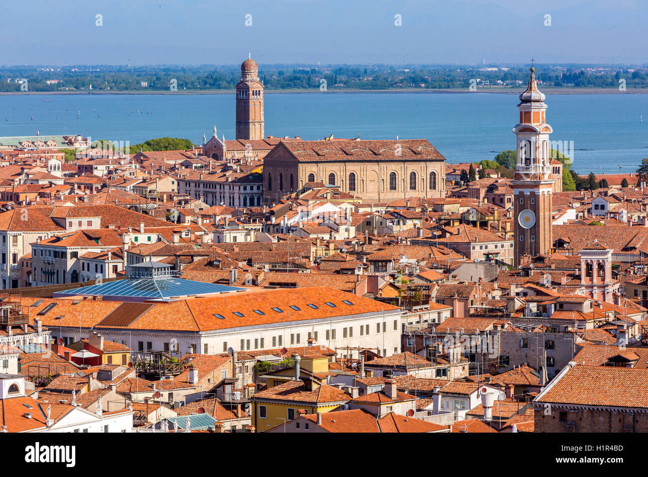 Venice, aerial view from the Campanile di San Marco, Veneto, Italy, Europe. Stock Photo