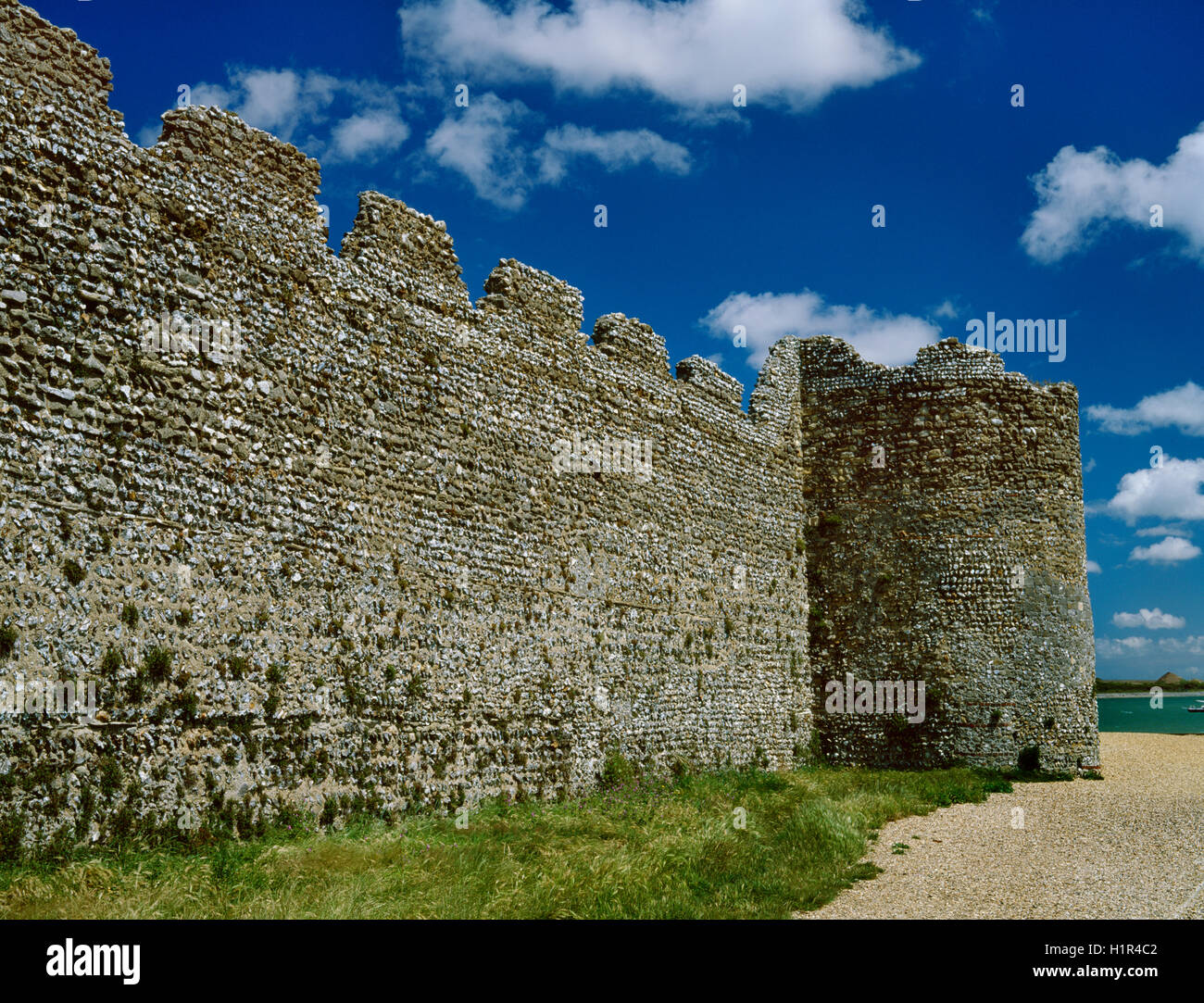Hollow bastion & stretch of wall near SE corner of Portchester Castle