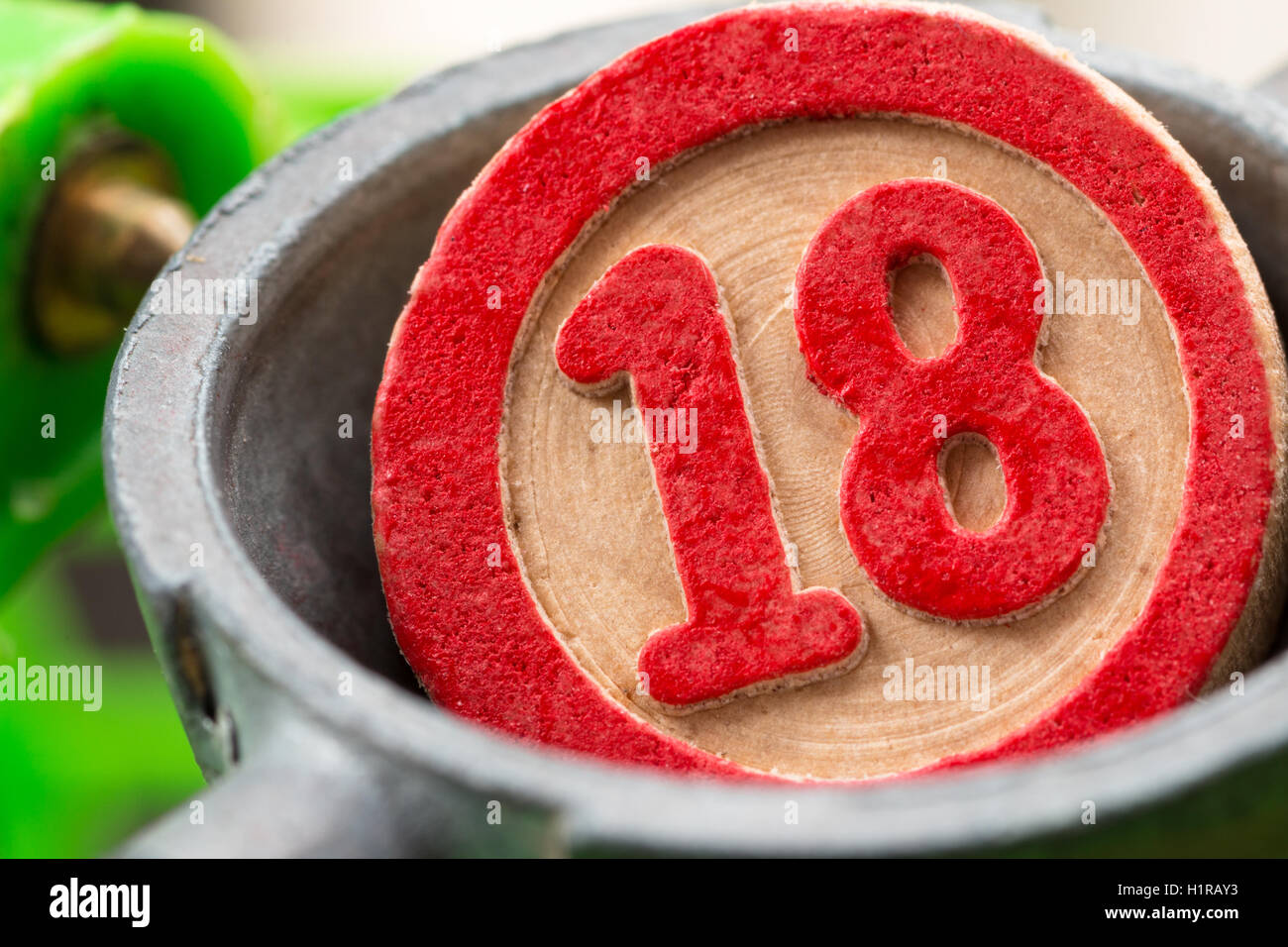 eighteen, bingo number Stock Photo