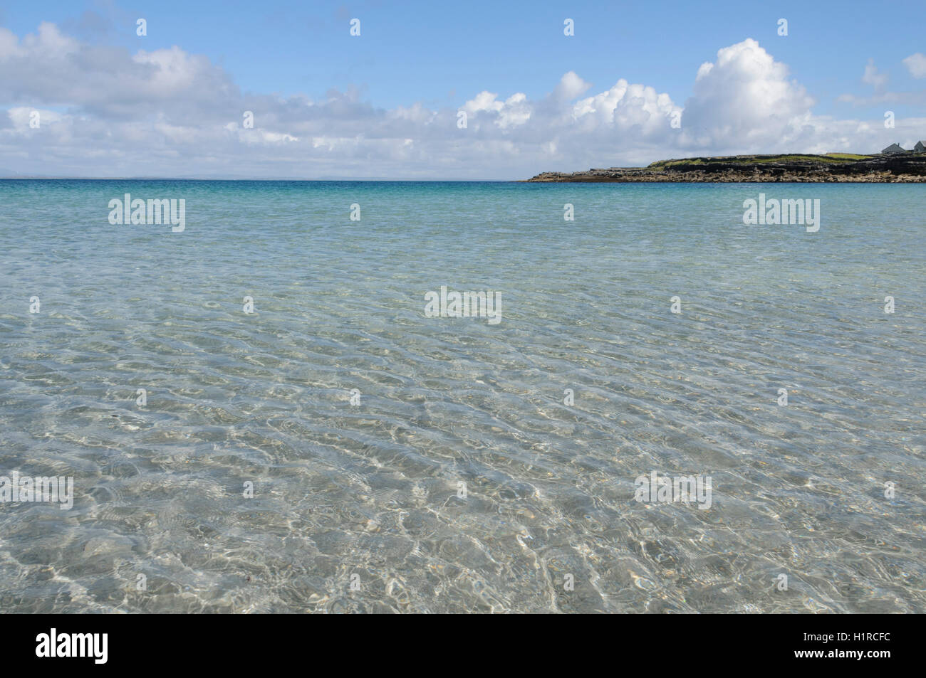 Transparent waters of Kilmurvey Beach in Inishmore, the biggest of Aran Islands, Galway Bay, Ireland, Europe Stock Photo