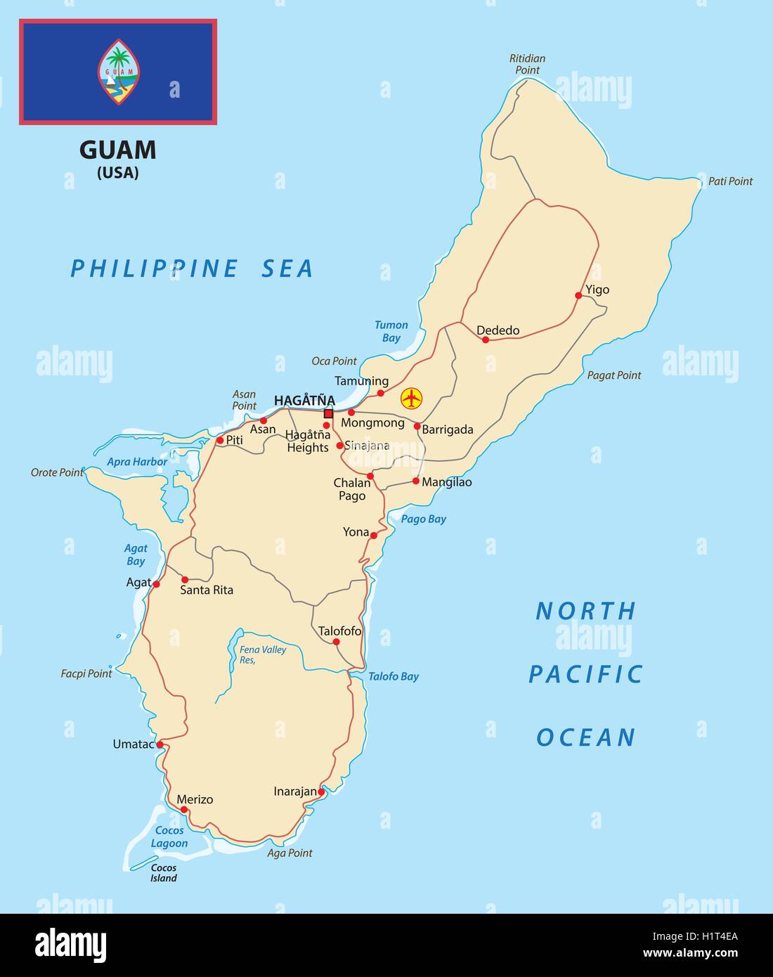 Guam map hires stock photography and images Alamy