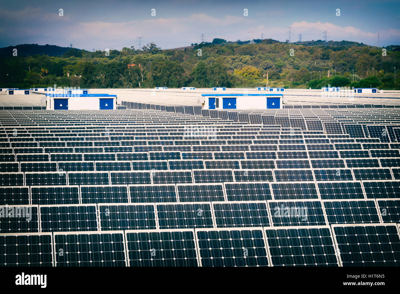 Solar energy centre near Guadarranque, San Roque, Cadiz Province, Spain. Stock Photo