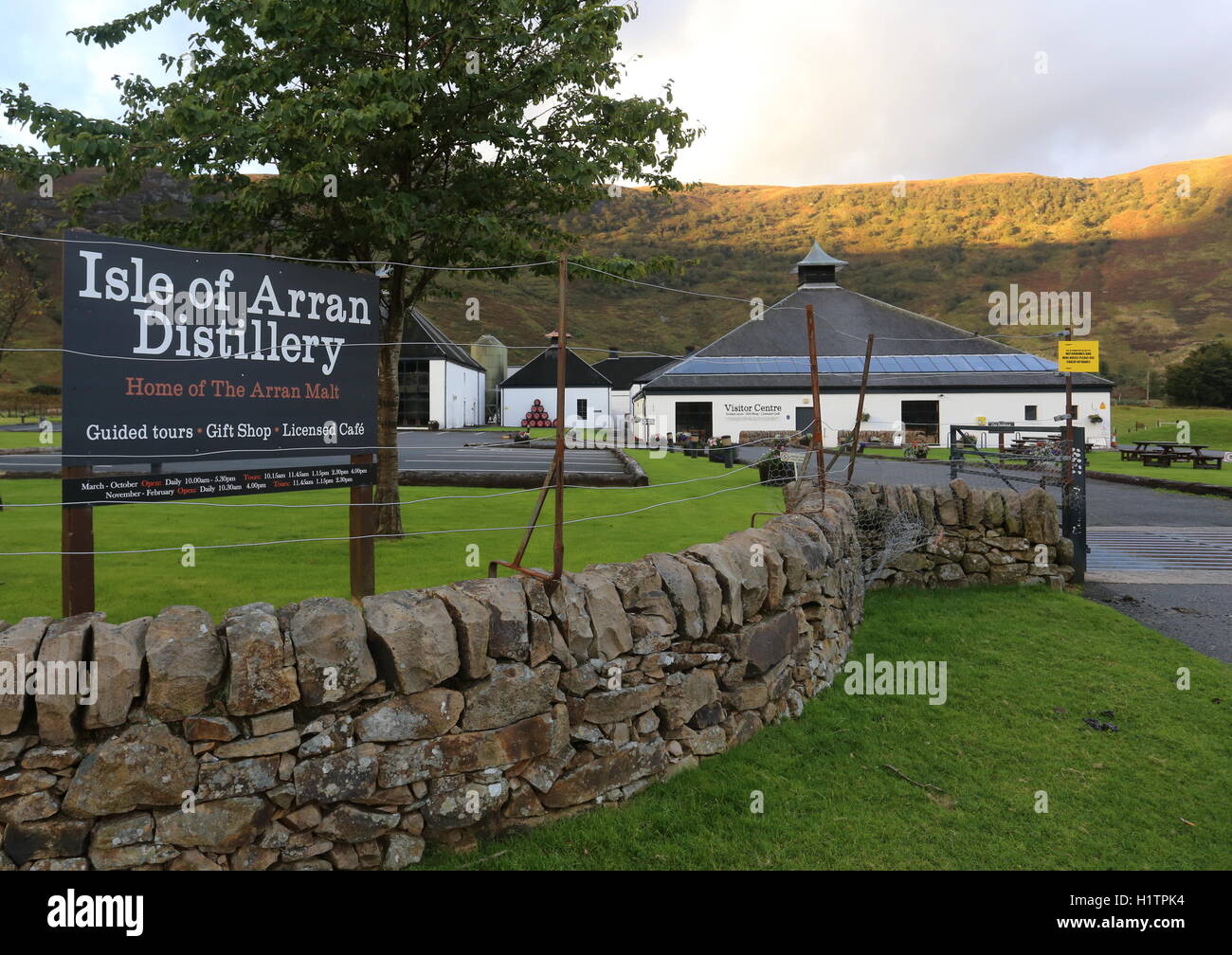Exterior of Arran distillery Lochranza Isle of Arran Scotland September