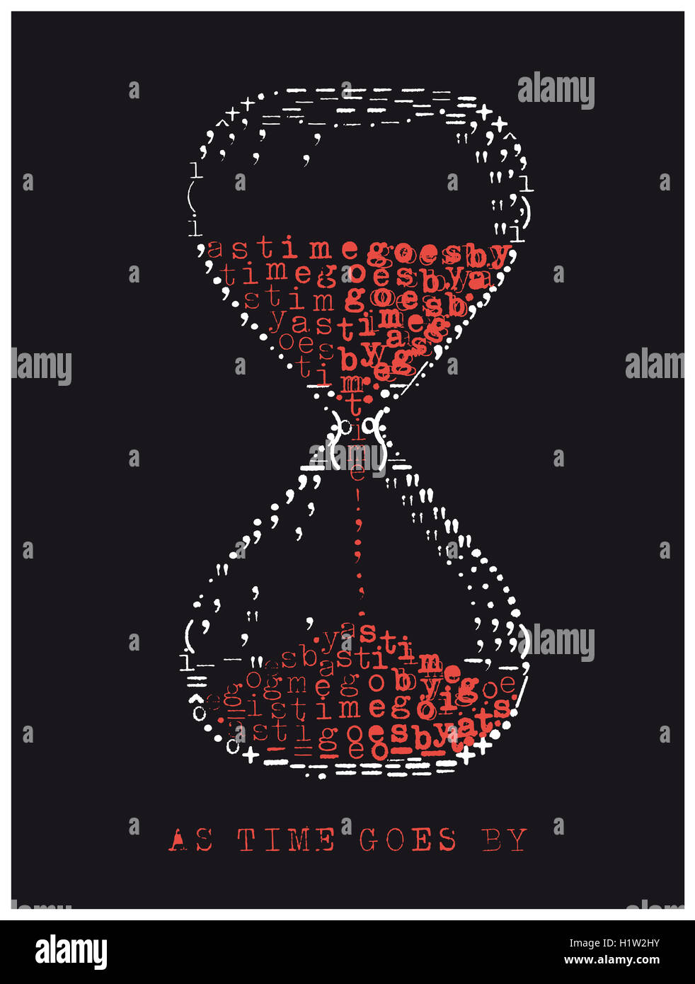 A hourglass in typewriter art as time goes by Stock Photo