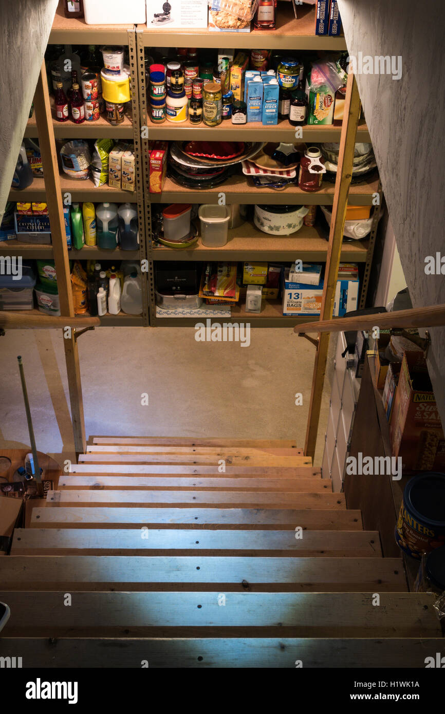 Basement Stairs, USA Stock Photo - Alamy