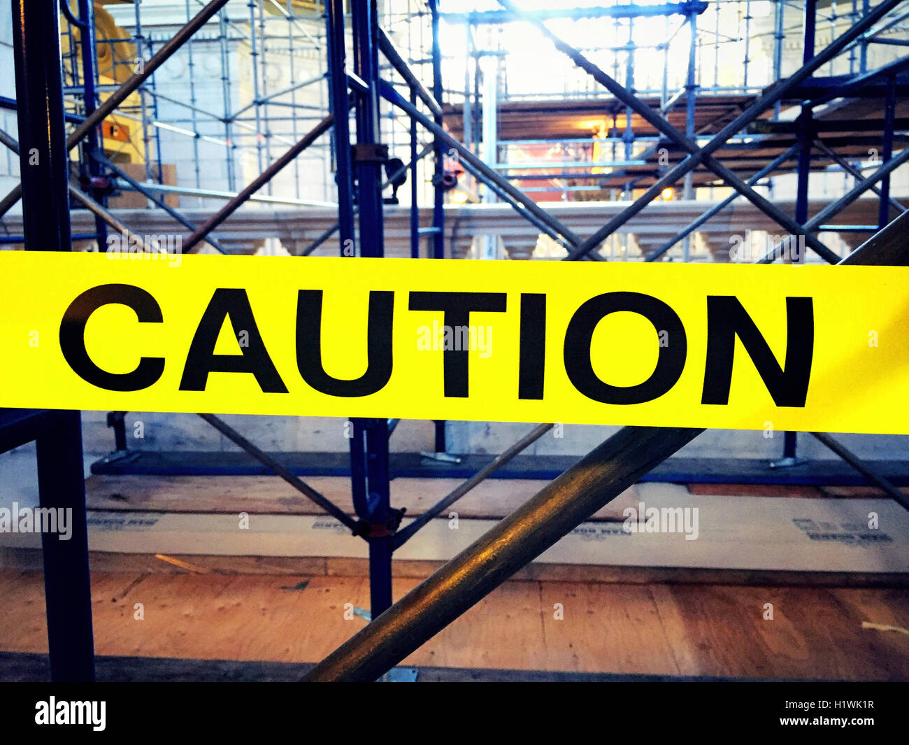 Caution Tape at Construction Site Stock Photo Alamy