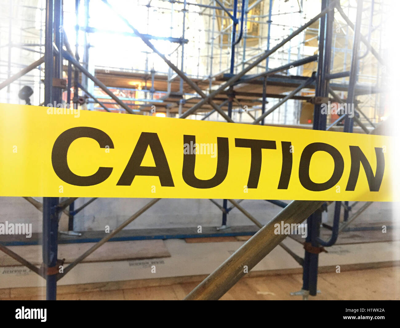 Caution Tape at Construction Site Stock Photo Alamy