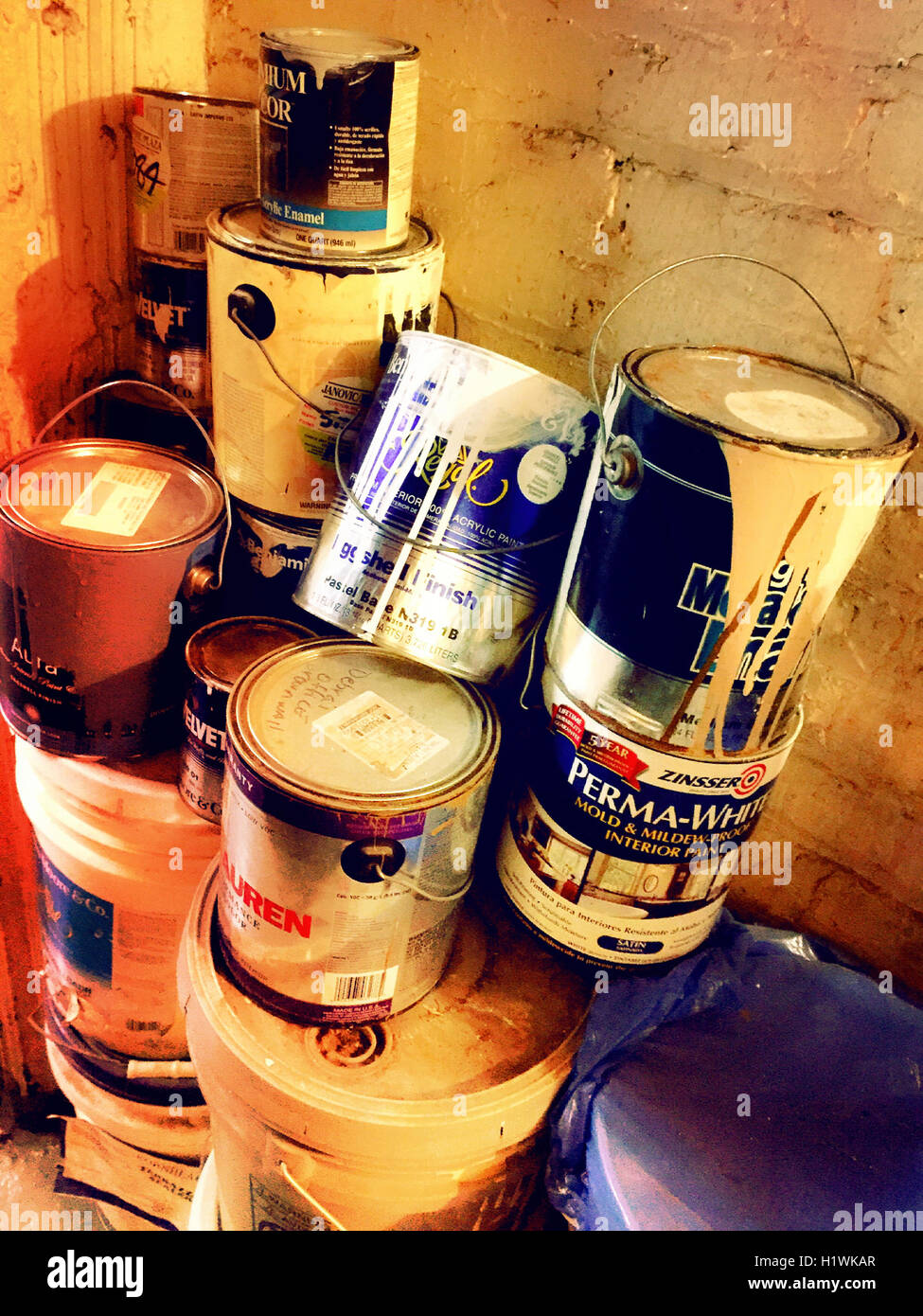 Discarded Paint Cans, USA Stock Photo Alamy