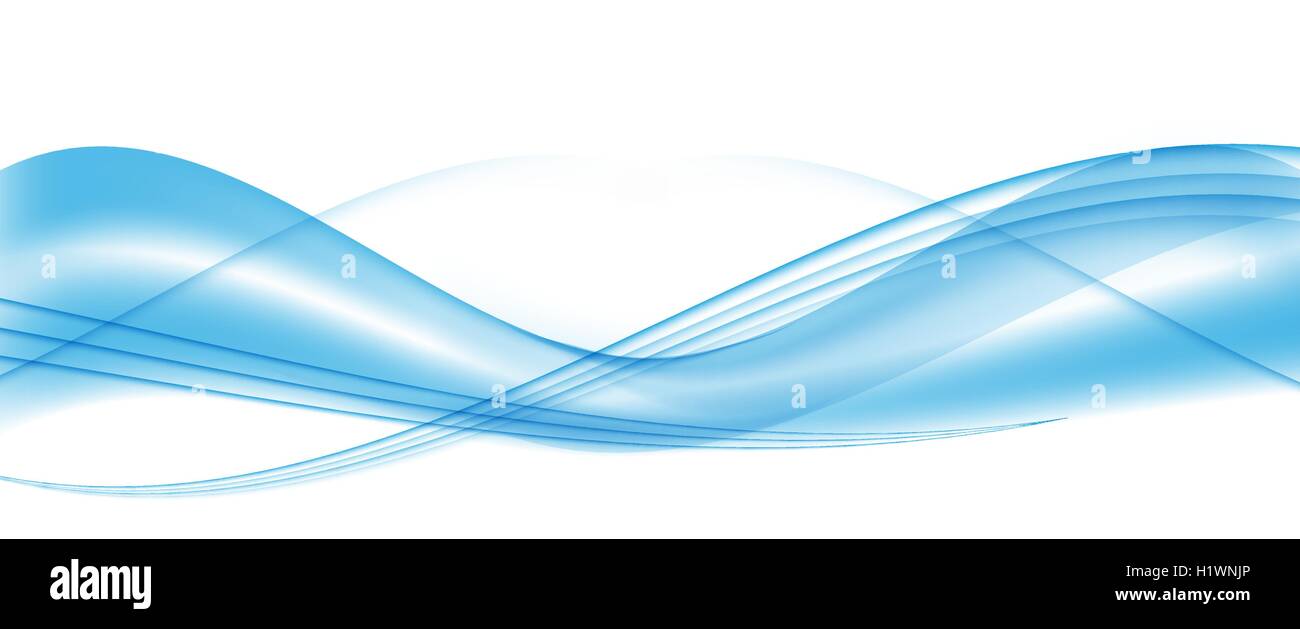 Abstract Blue Wave Set on Transparent Background. Vector Illust Stock ...