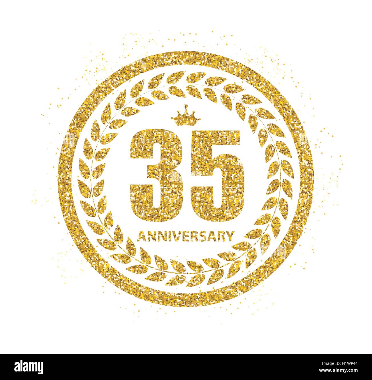 Template Logo 35 Years Anniversary Vector Illustration Stock Vector
