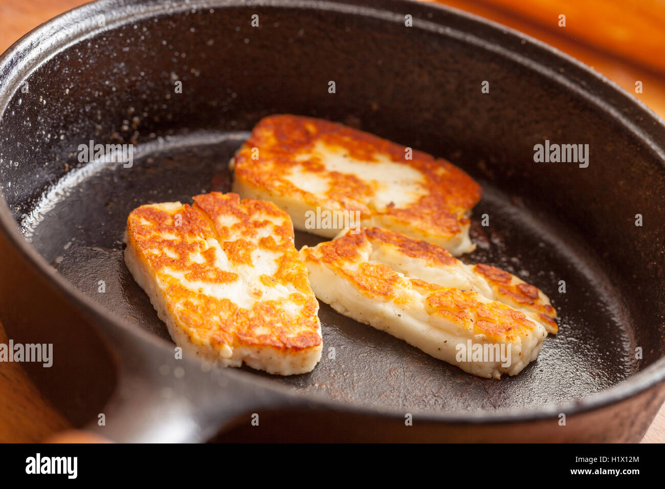 Halloumi Cheese Cooked Stock Photo