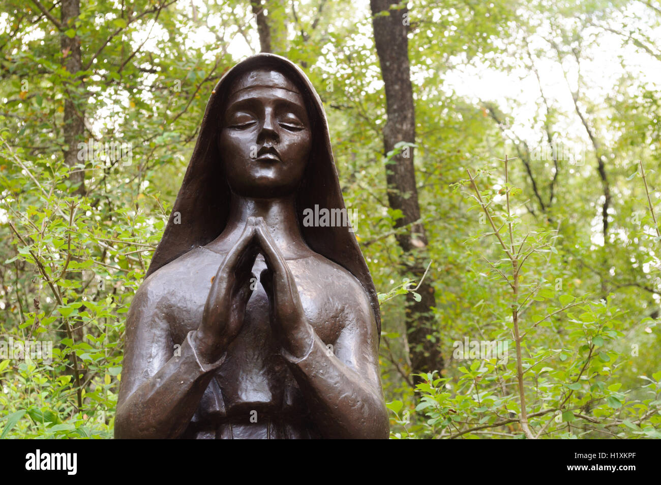 Bronze sculpture of a nun by Charles Umlauf Texas artist. Stock Photo
