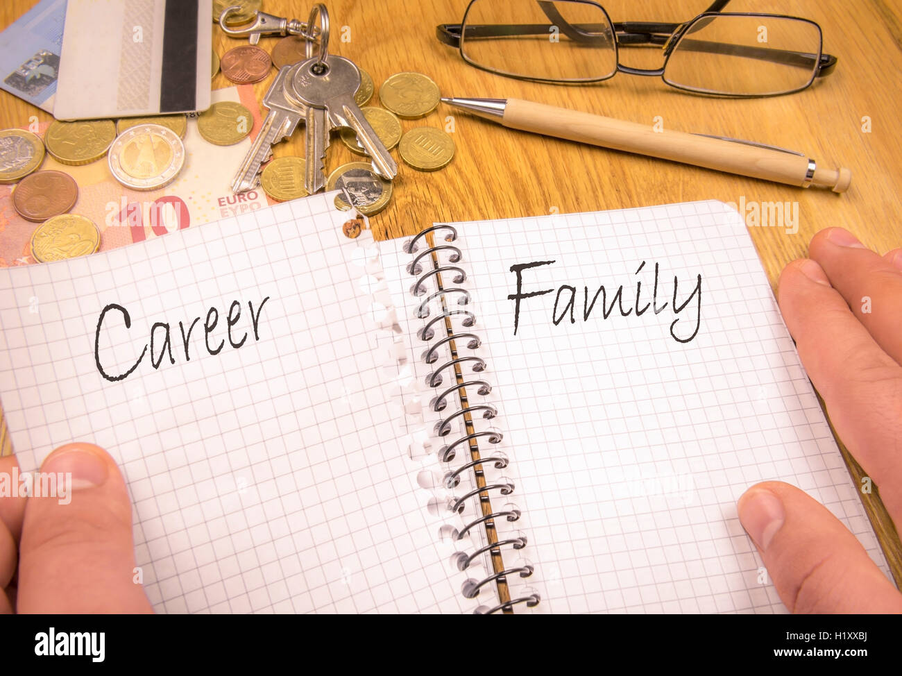 Family over career concept Stock Photo