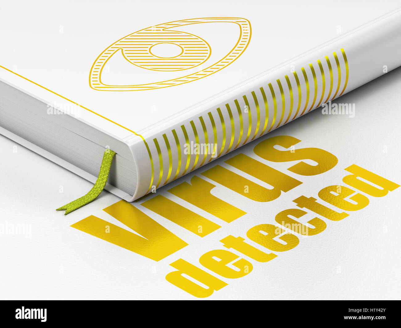 Safety concept: book Eye, Virus Detected on white background Stock ...