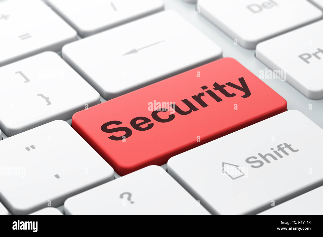 Safety concept: Security on computer keyboard background Stock Photo