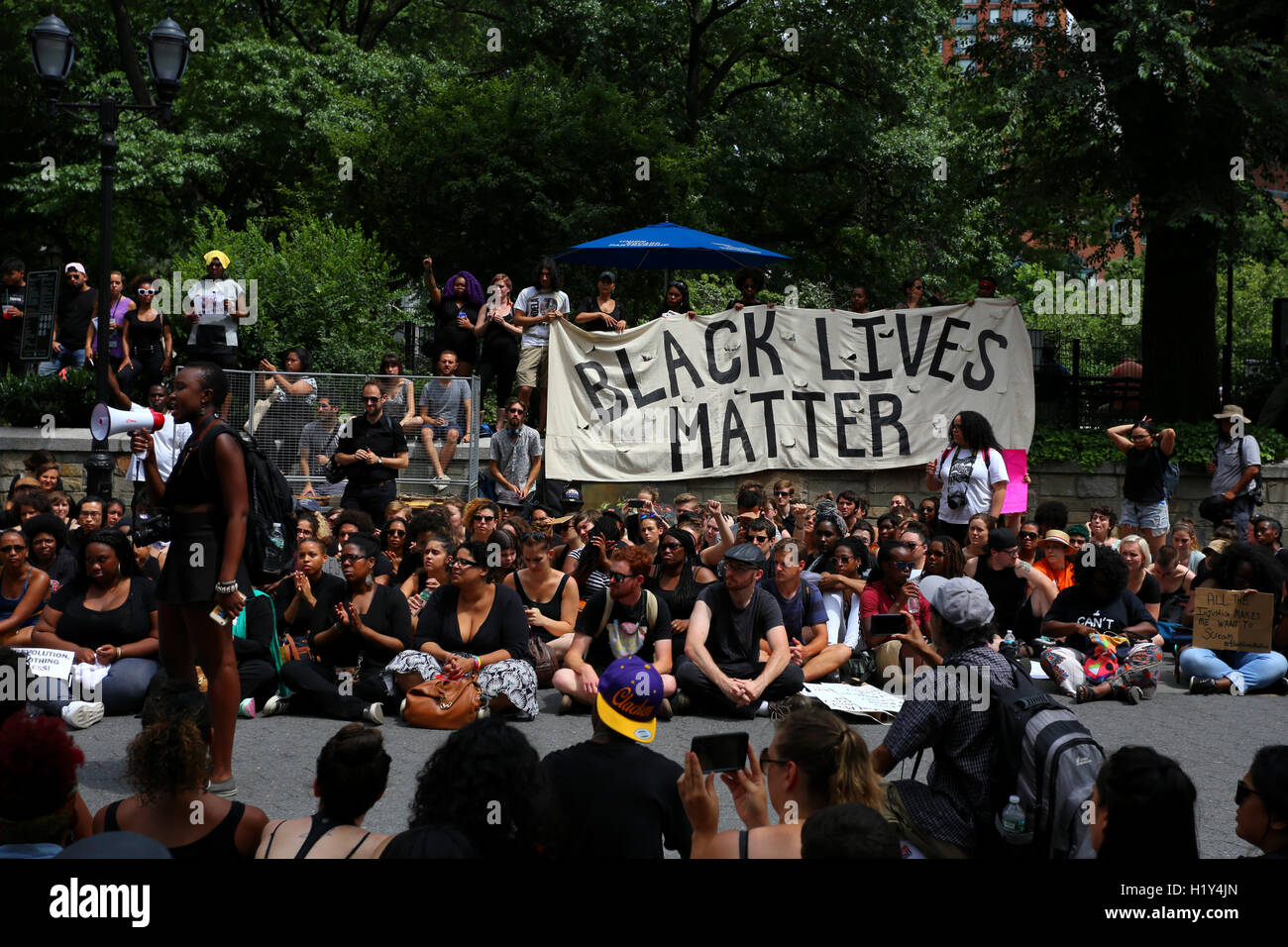 A women-led Black Lives Matter demonstration in New York City's Union Square Stock Photo