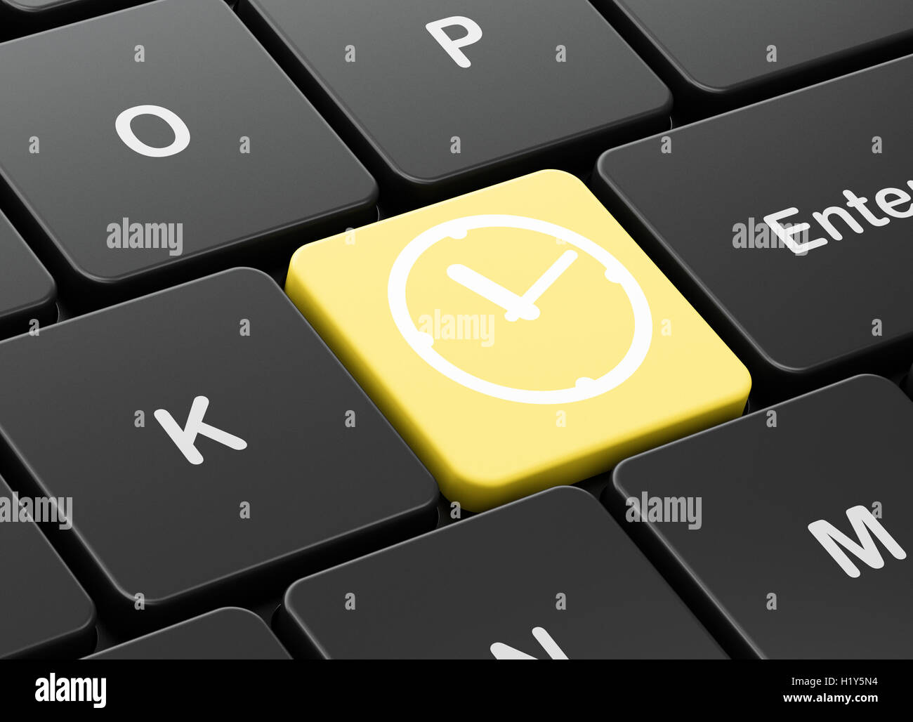 Timeline concept: Clock on computer keyboard background Stock Photo - Alamy