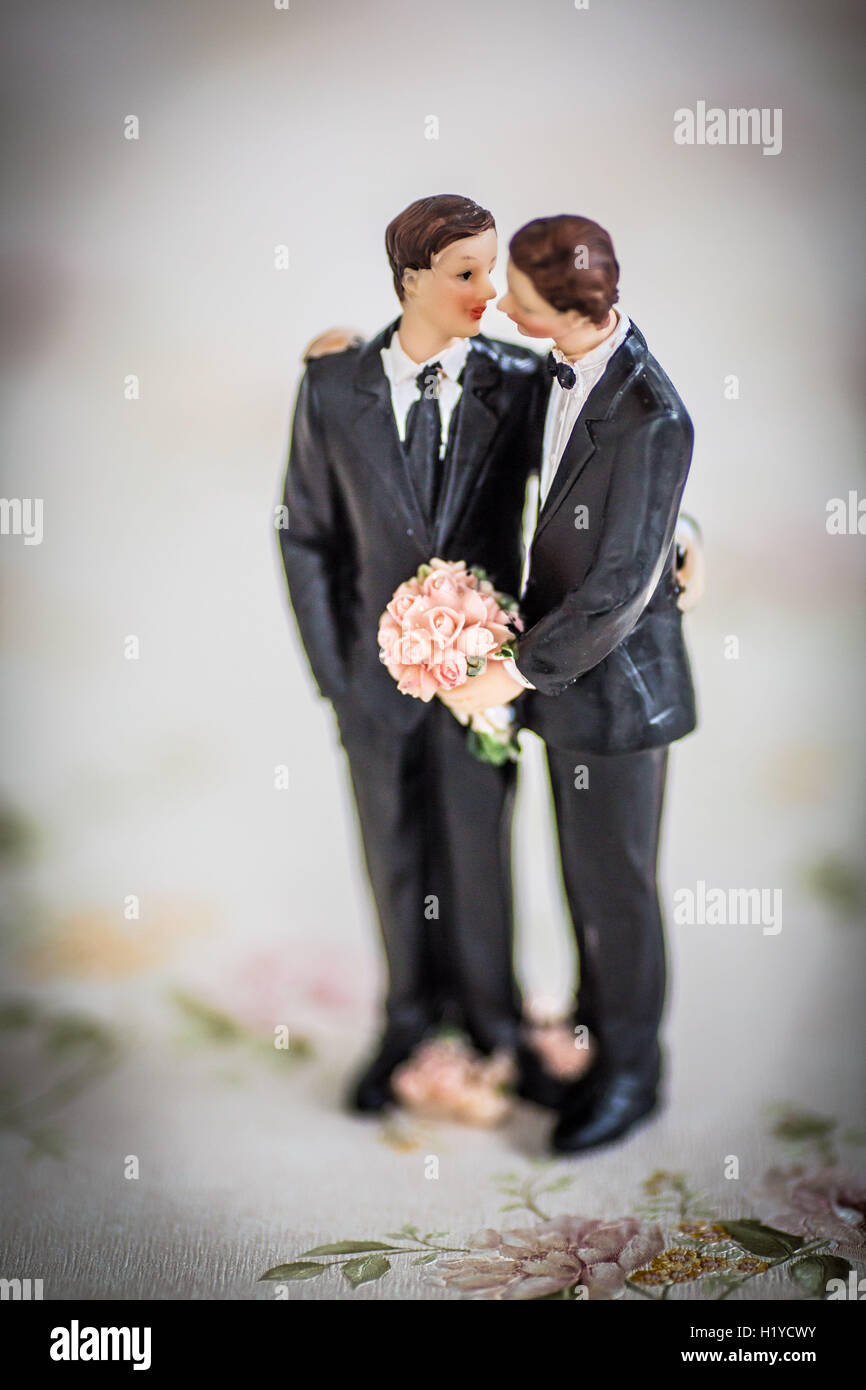 Figurines of a married gay couple Stock Photo Alamy