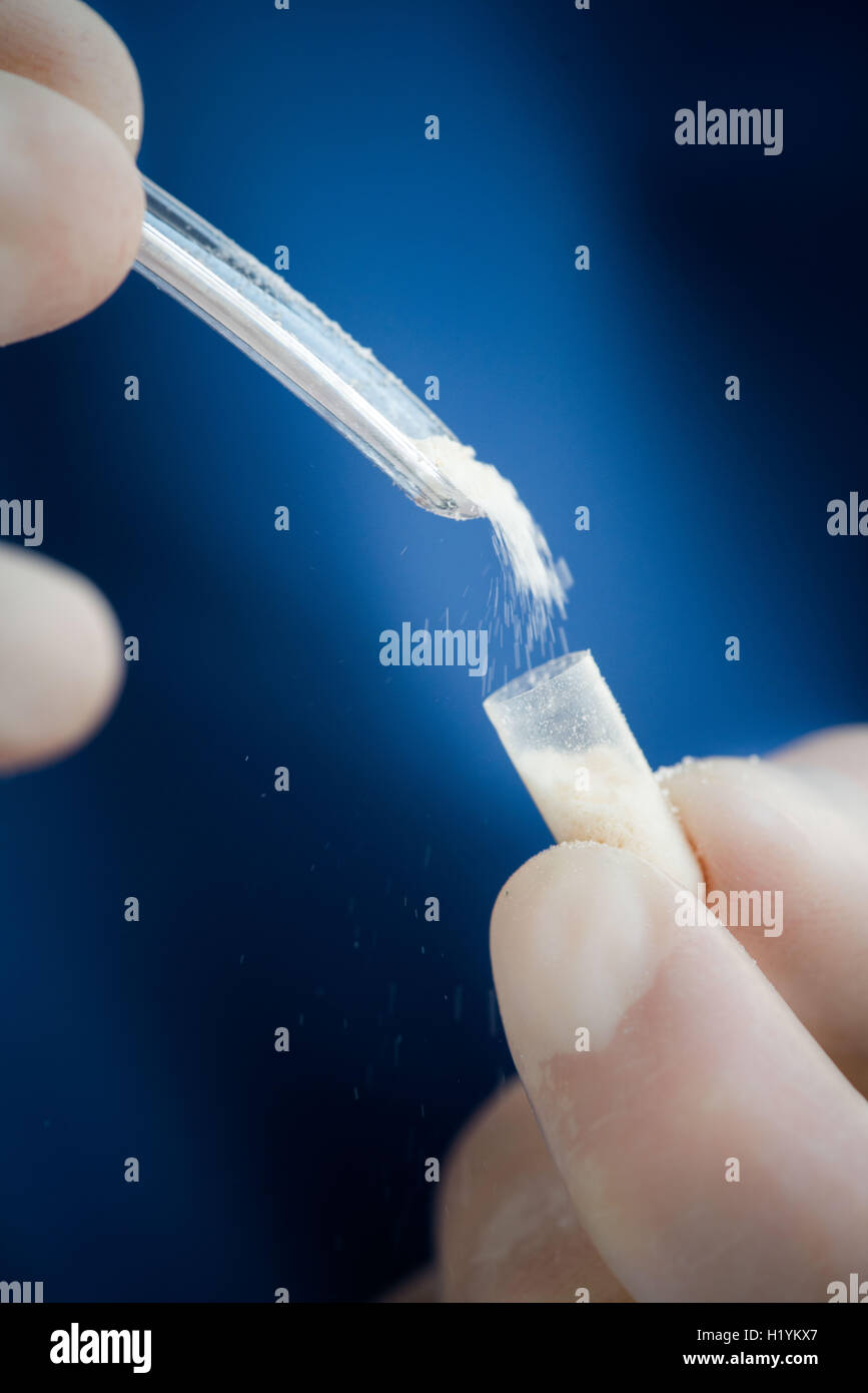 Preparation of a medicament. Stock Photo