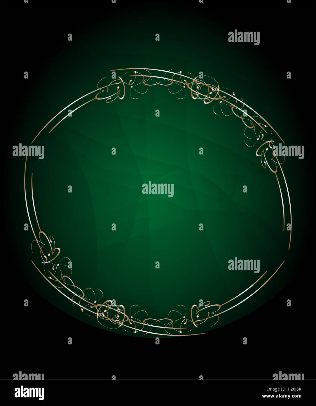 Green with gold floral label Stock Photo Alamy