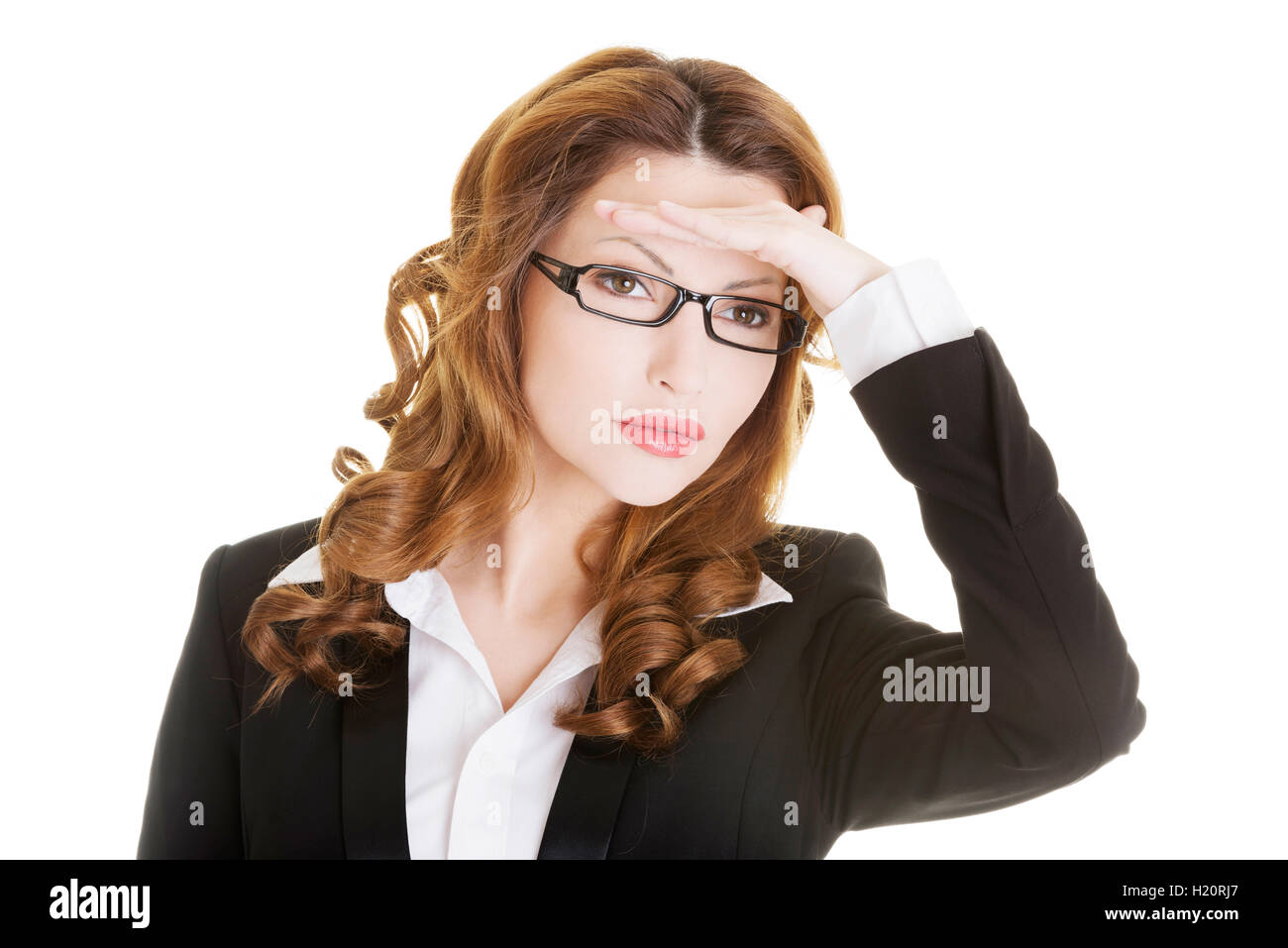 Business woman looking away into the future Stock Photo - Alamy