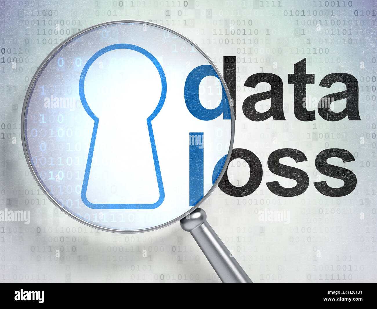 Data concept: Keyhole and Data Loss with optical glass Stock Photo - Alamy